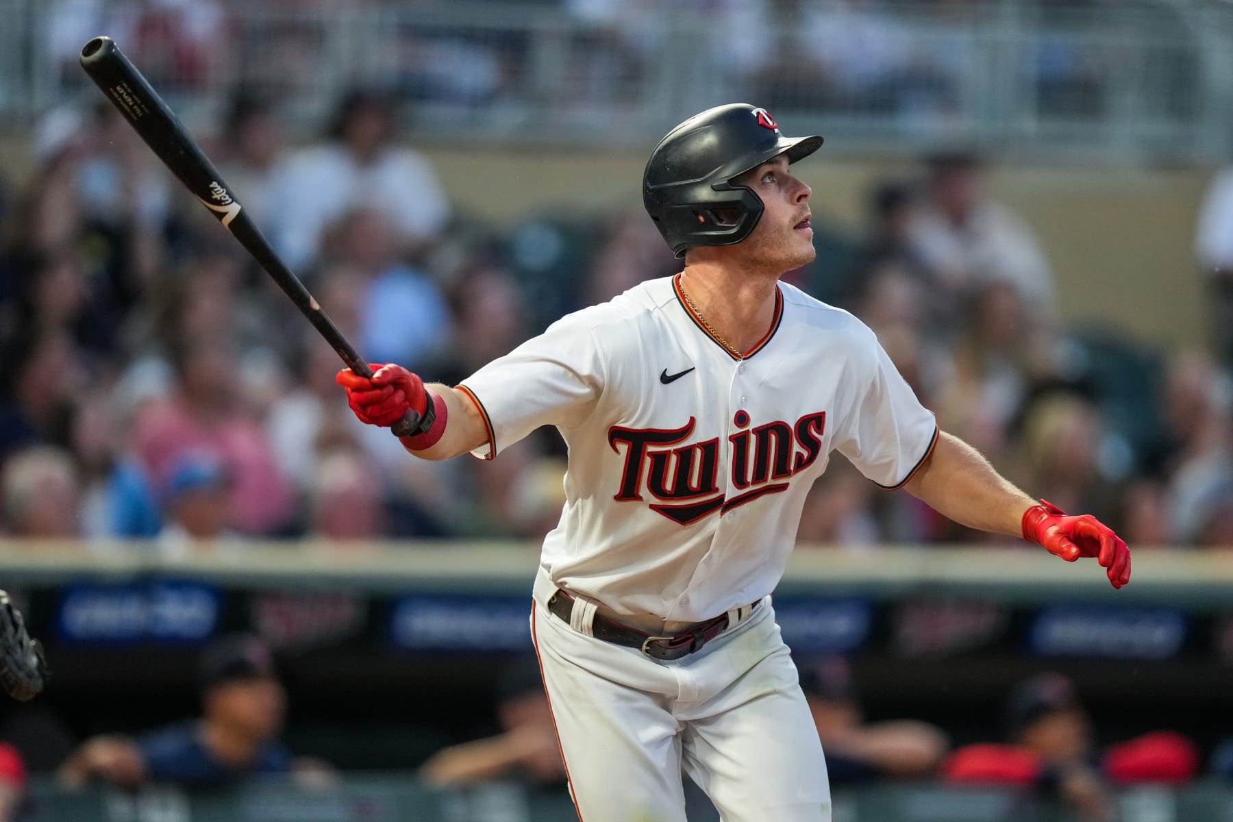 MINNEAPOLIS, MN - AUGUST 29: Max Kepler #26 of the Minnesota Twins bats against the Boston Red Sox on August 29, 2022 at Target Field in Minneapolis, Minnesota. (Photo by Brace Hemmelgarn/Minnesota Twins/Getty Images)