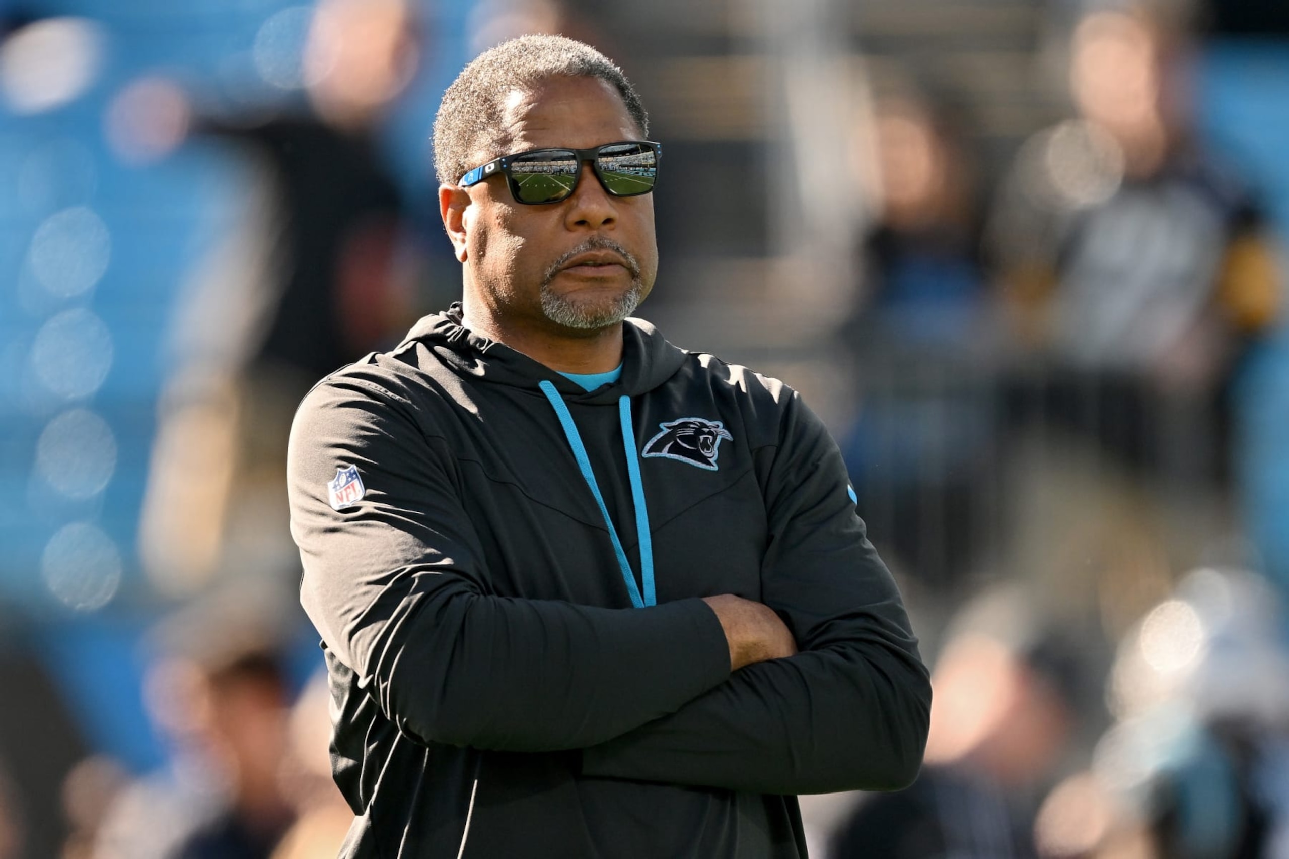 CHARLOTTE, NORTH CAROLINA - DECEMBER 18: Interim head coach Steve Wilks of the Carolina Panthers looks on during warmups before the game against the Pittsburgh Steelers at Bank of America Stadium on December 18, 2022 in Charlotte, North Carolina. (Photo by Grant Halverson/Getty Images)