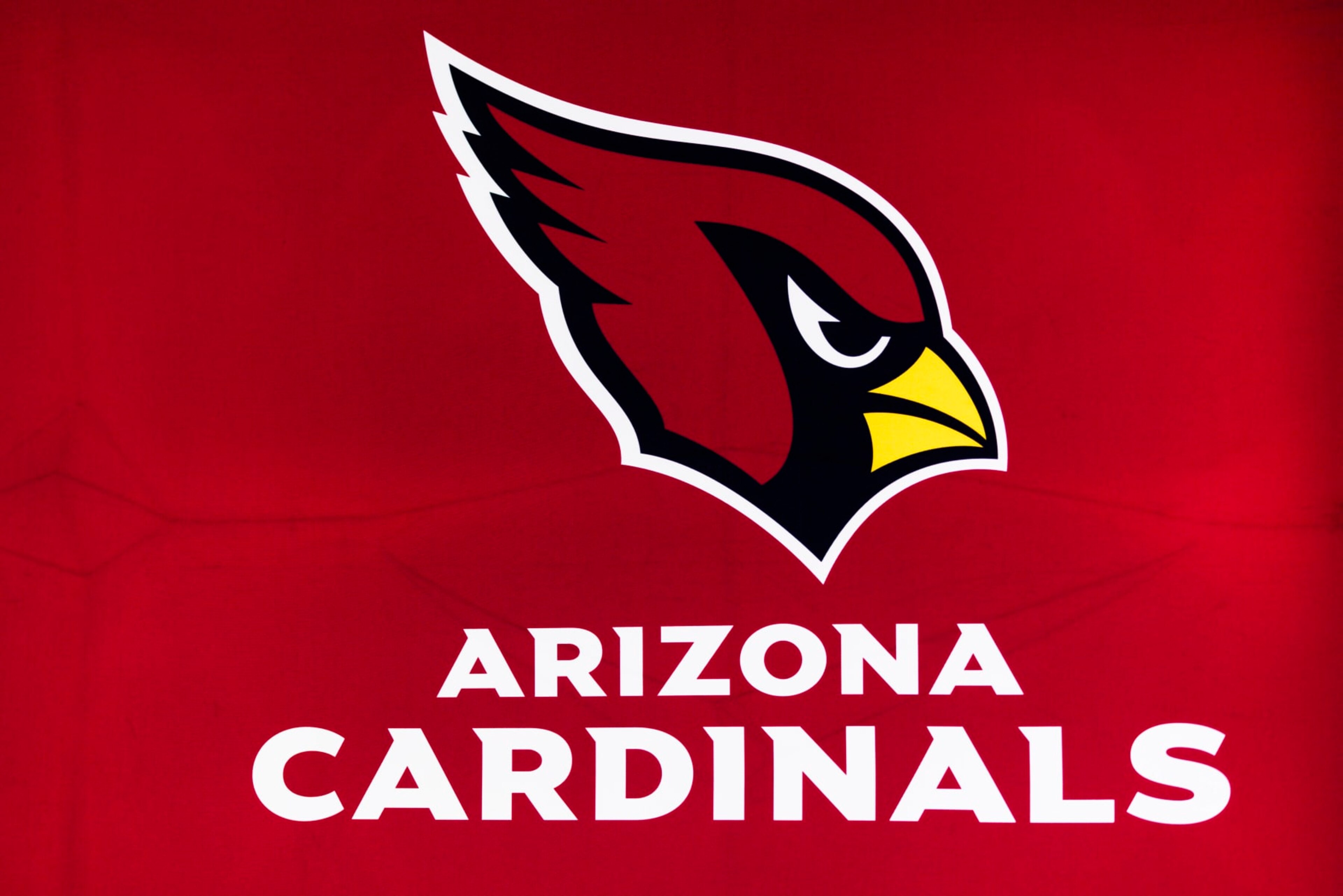 LOS ANGELES, CA - FEBRUARY 08: Detail view of the Arizona Cardinals logo seen at the Super Bowl Experience on February 08, 2022, at the Los Angeles Convention Center in Los Angeles, CA. (Photo by Ric Tapia/Icon Sportswire via Getty Images)