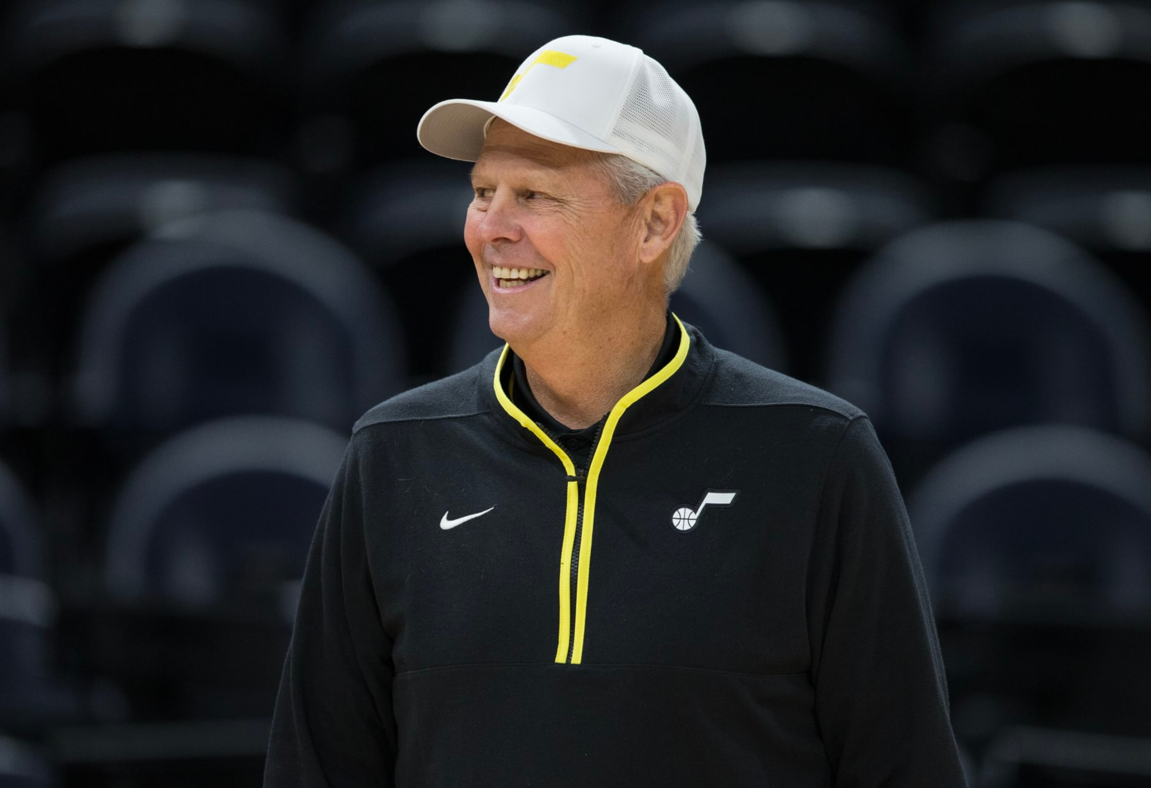 SALT LAKE CITY UT- NOVEMBER 7: Danny Ainge CEO of the Utah Jazz watches warmups before their game against the Los Angeles Lakers at the Vivint Arena November 7, 2022 in Salt Lake City Utah. NOTE TO USER: User expressly acknowledges and agrees that, by downloading and using this photograph, User is consenting to the terms and conditions of the Getty Images License Agreement (Photo by Chris Gardner/ Getty Images) SALT LAKE CITY UT- NOVEMBER 7: Danny Ainge CEO of the Utah Jazz watches warmups before their game against the Los Angeles Lakers at the Vivint Arena November 7, 2022 in Salt Lake City Utah. NOTE TO USER: User expressly acknowledges and agrees that, by downloading and using this photograph, User is consenting to the terms and conditions of the Getty Images License Agreement (Photo by Chris Gardner/ Getty Images)