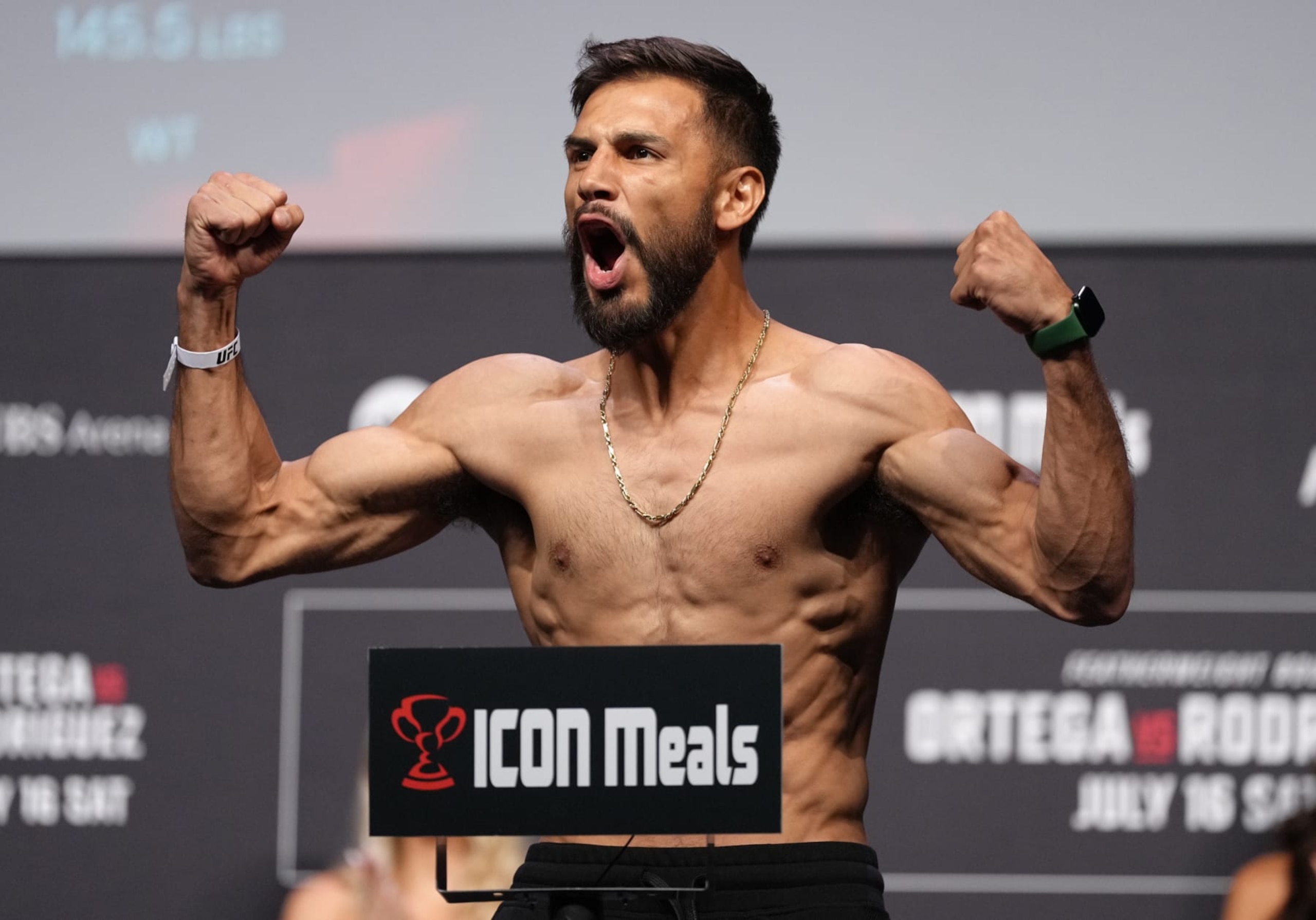 Yair Rodriguez will attempt to win the interim featherweight championship against Josh Emmett. Yair Rodriguez will attempt to win the interim featherweight championship against Josh Emmett.