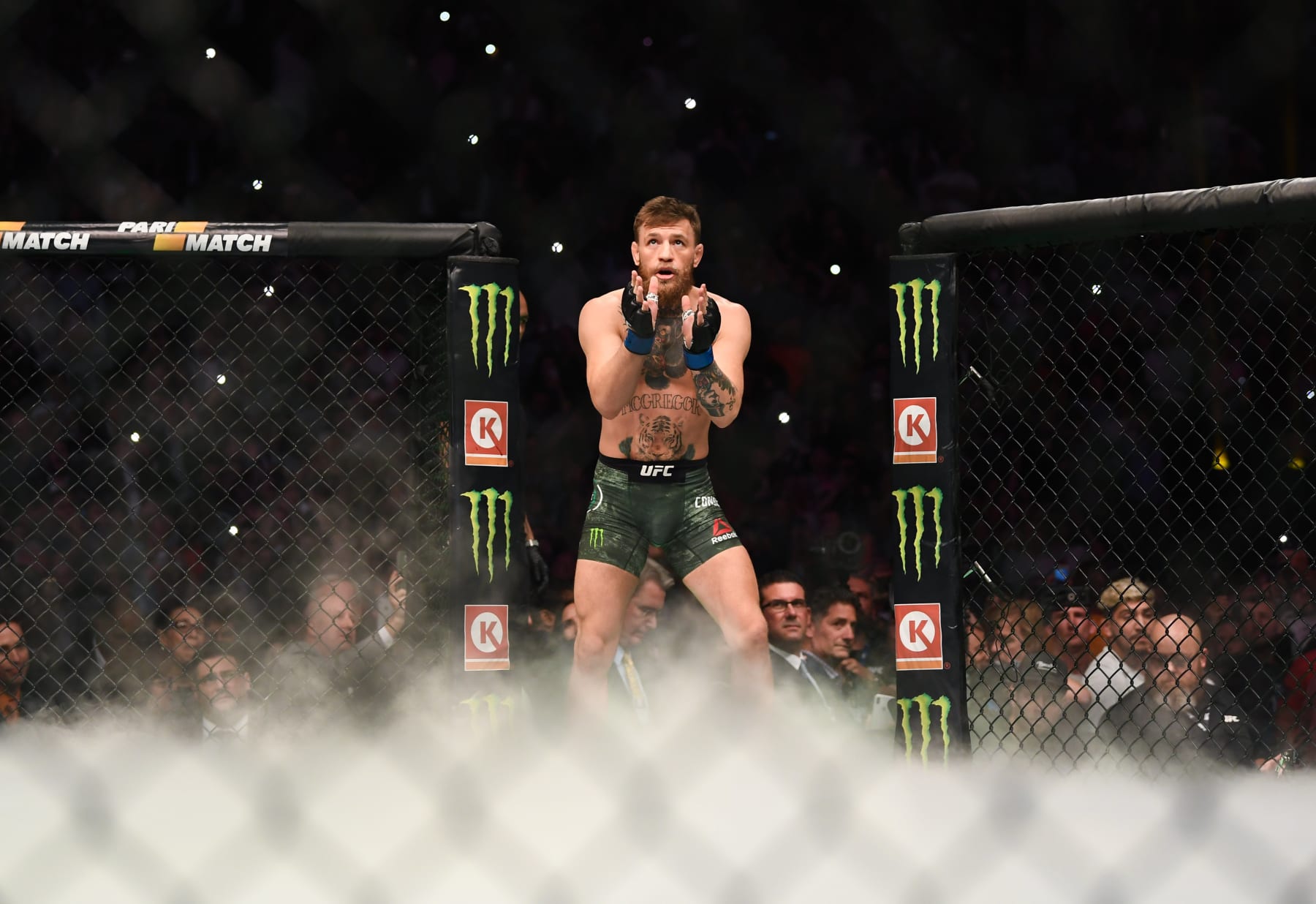 Las Vegas , United States - 6 October 2018; Conor McGregor prior to facing Khabib Nurmagomedov in their UFC lightweight championship fight during UFC 229 at T-Mobile Arena in Las Vegas, Nevada, USA. (Photo By Stephen McCarthy/Sportsfile via Getty Images)