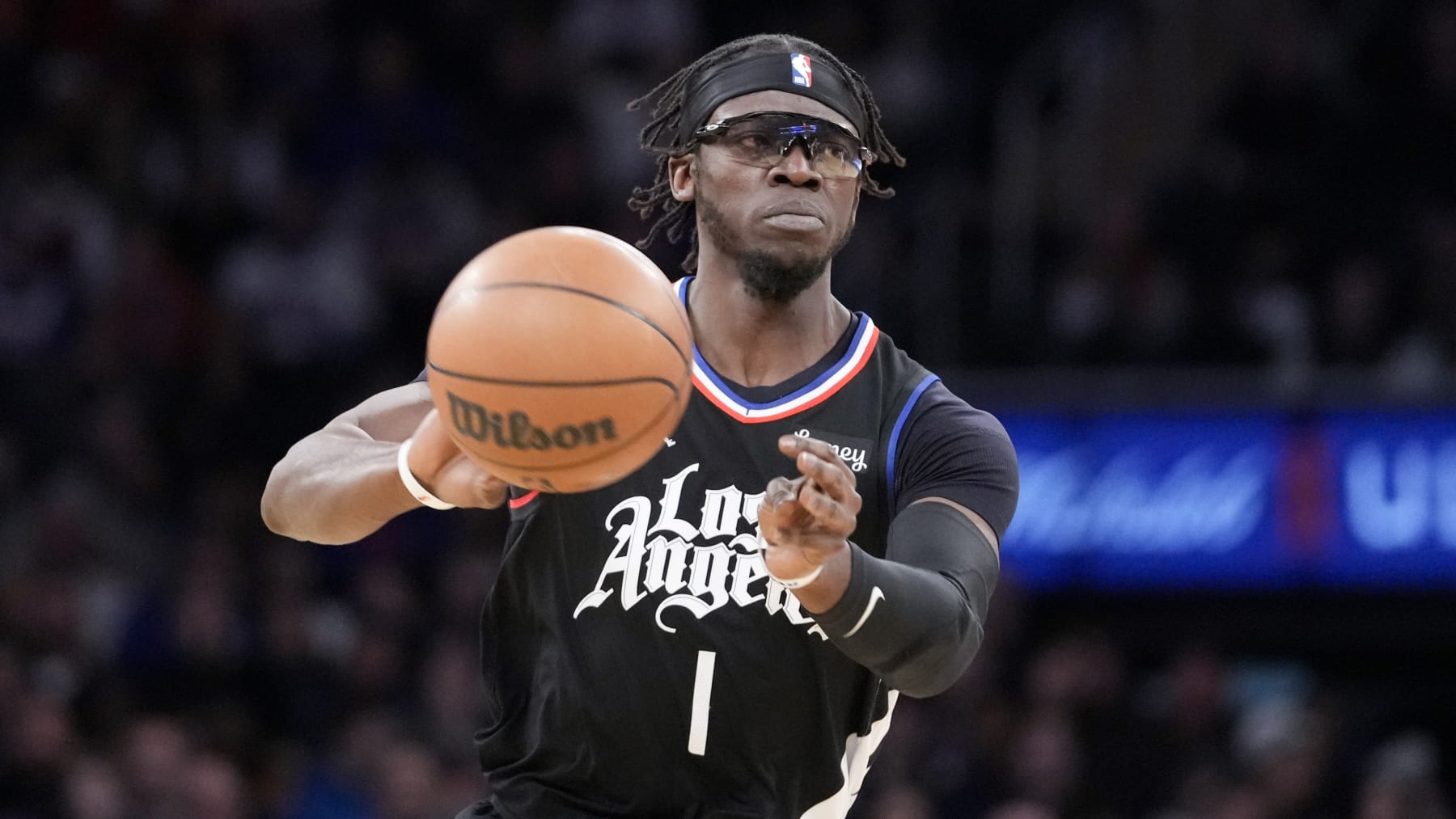Los Angeles Clippers guard Reggie Jackson in the second half of an NBA basketball game against the New York Knicks, Saturday, Feb. 4, 2023, at Madison Square Garden in New York. The Clippers won 134-128. (AP Photo/Mary Altaffer)