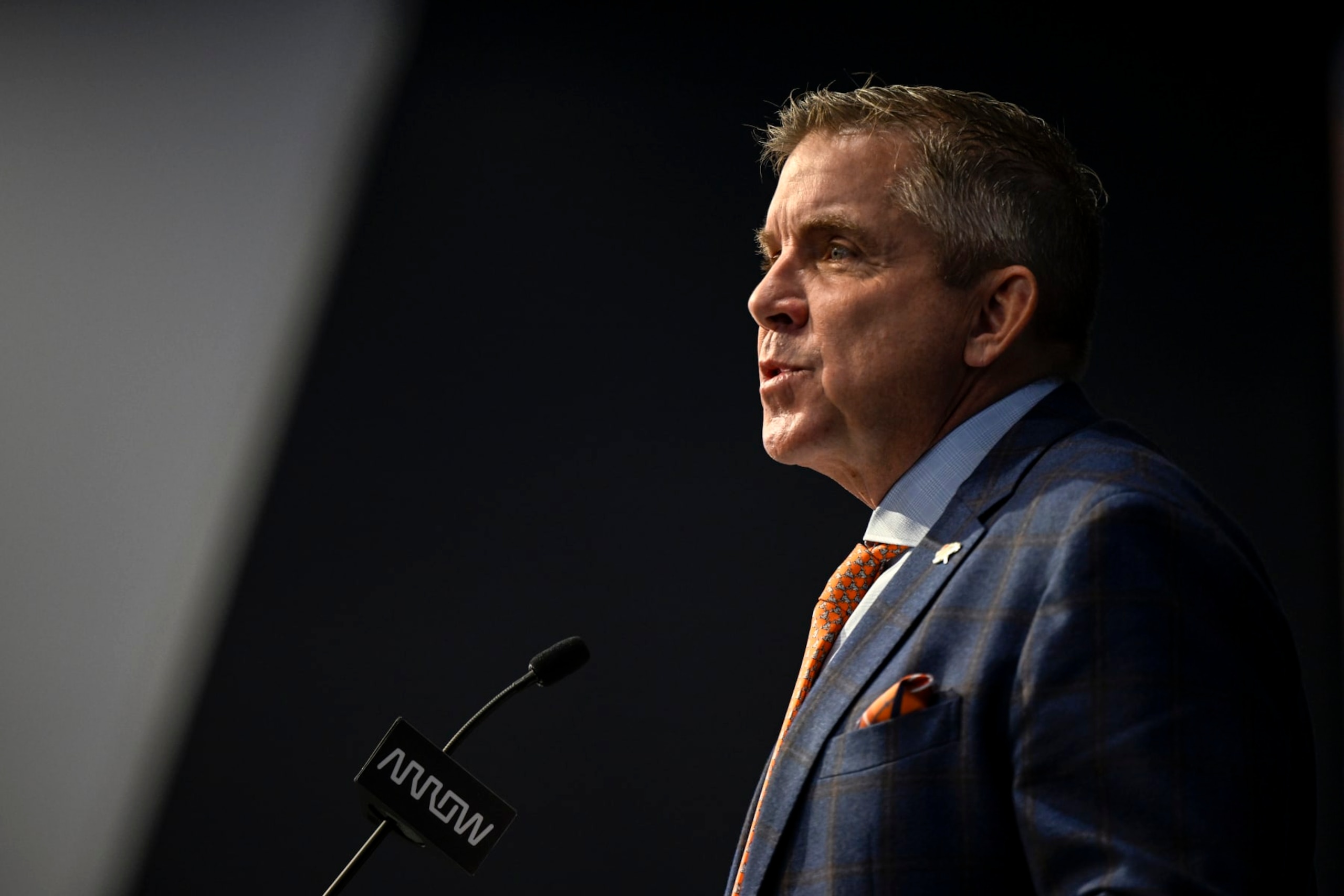 ENGLEWOOD , CO - FEBRUARY 6: Denver Broncos head coach Sean Payton speaks during an introductory press conference at team headquarters in Englewood, Colorado on Monday, February 6, 2023. (Photo by AAron Ontiveroz/MediaNews Group/The Denver Post via Getty Images)
