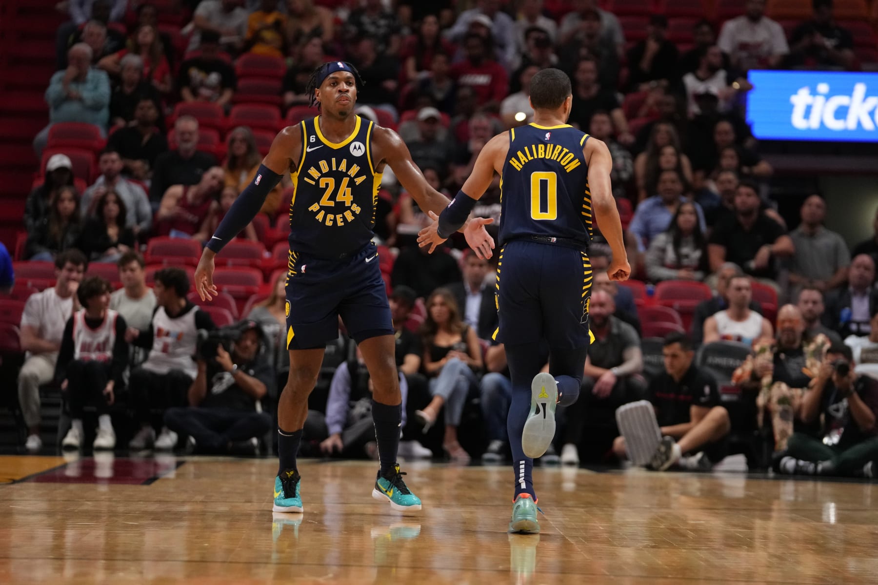 Buddy Hield and Tyrese Haliburton