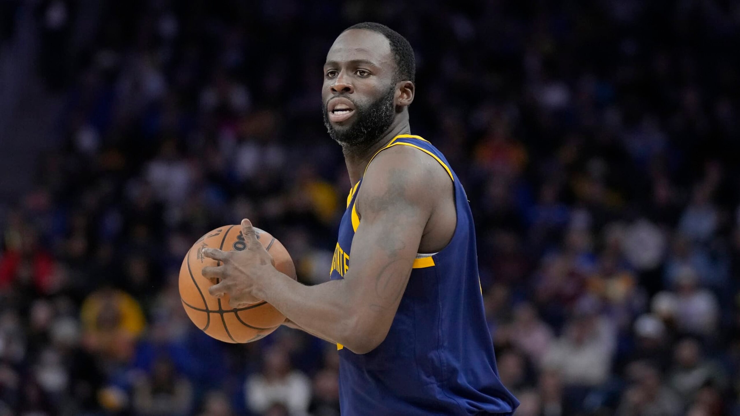 Golden State Warriors forward Draymond Green during an NBA basketball game against the Dallas Mavericks in San Francisco, Saturday, Feb. 4, 2023. (AP Photo/Jeff Chiu) Golden State Warriors forward Draymond Green during an NBA basketball game against the Dallas Mavericks in San Francisco, Saturday, Feb. 4, 2023. (AP Photo/Jeff Chiu)
