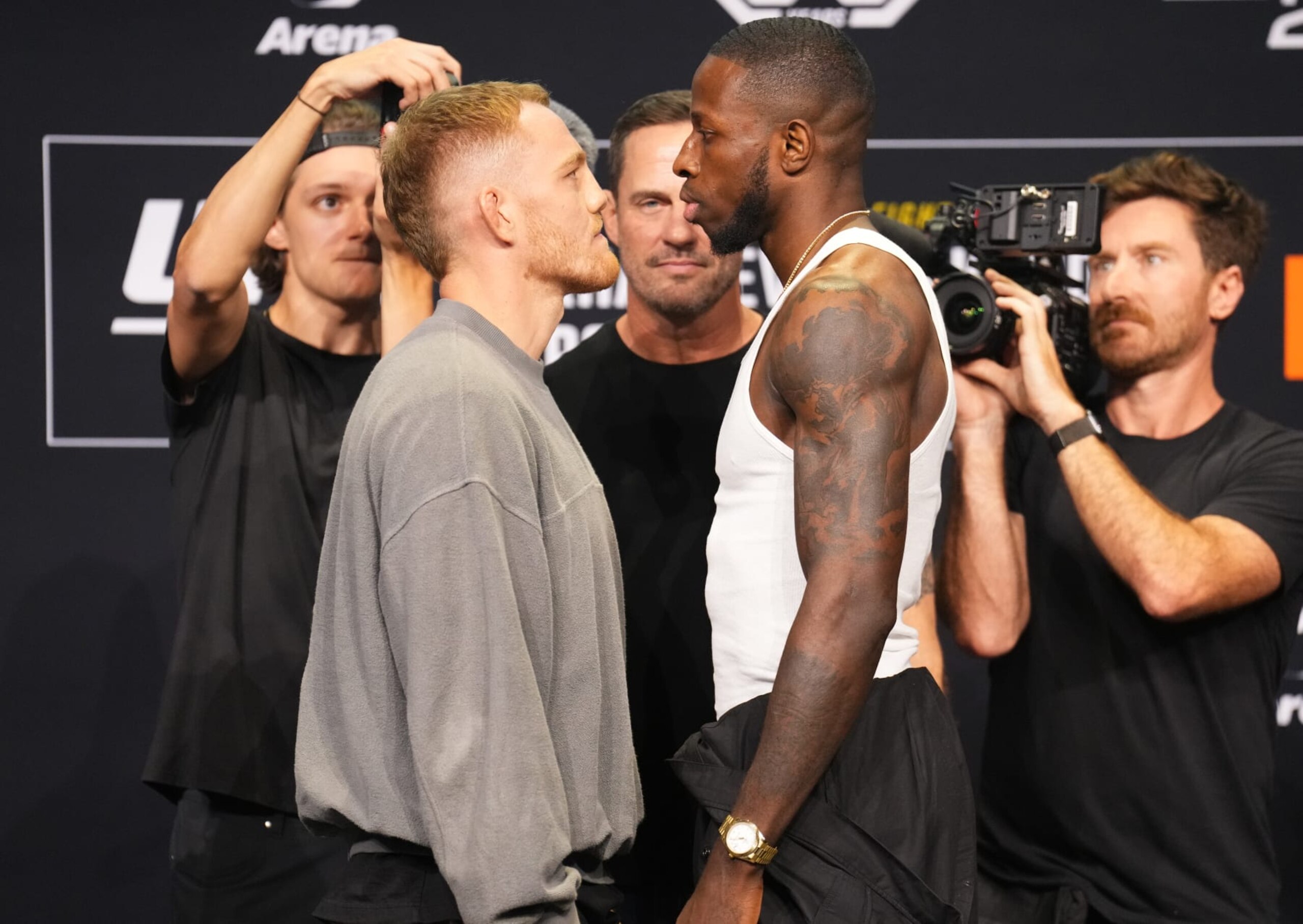 Jack Della Maddalena (left) squares off against Randy Brown (right) on the main card.
