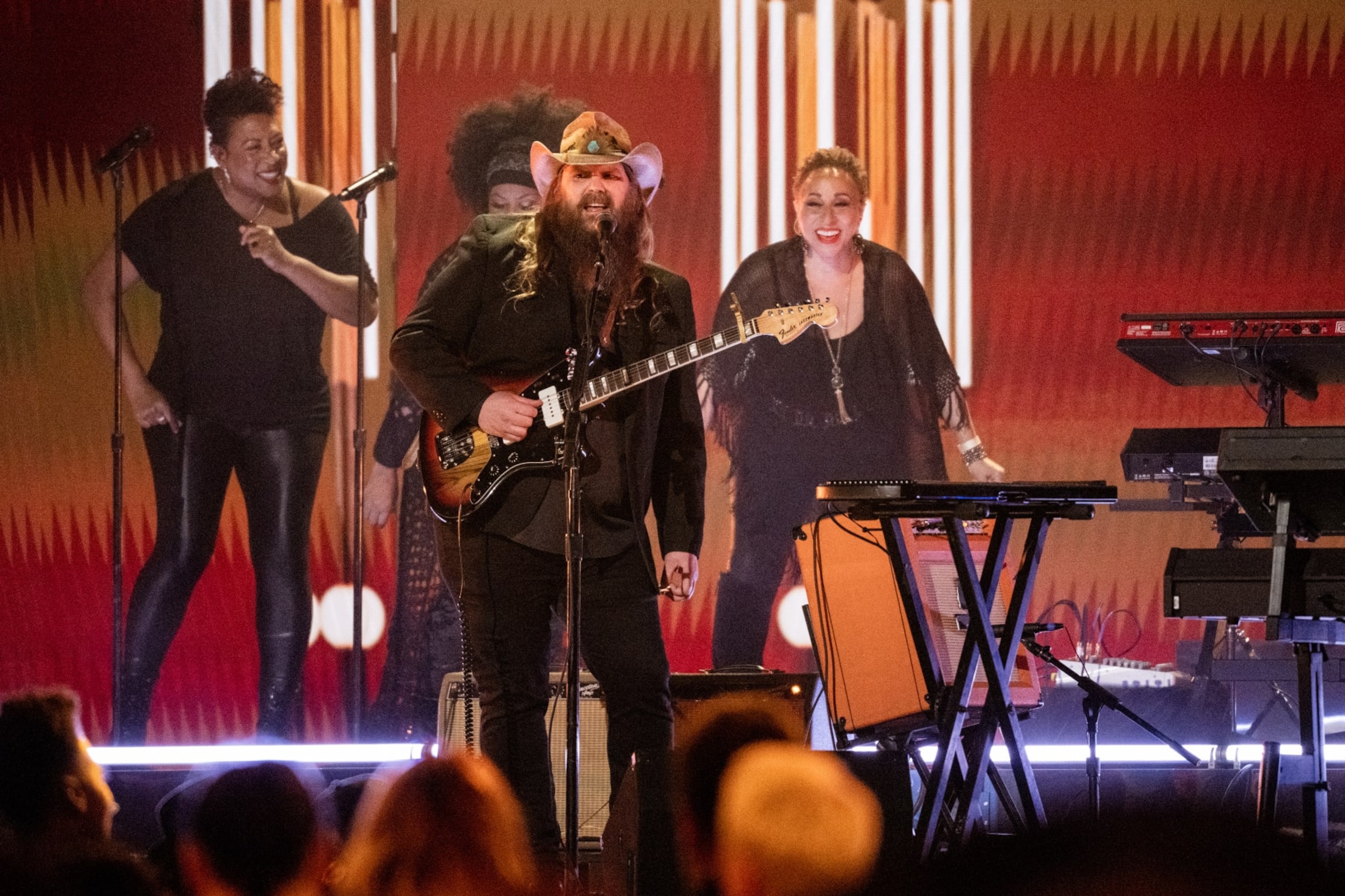 LOS ANGELES, CALIFORNIA - FEBRUARY 05: (FOR EDITORIAL USE ONLY) Chris Stapleton performs during the 65th GRAMMY Awards at Crypto.com Arena on February 05, 2023 in Los Angeles, California. (Photo by Timothy Norris/FilmMagic)