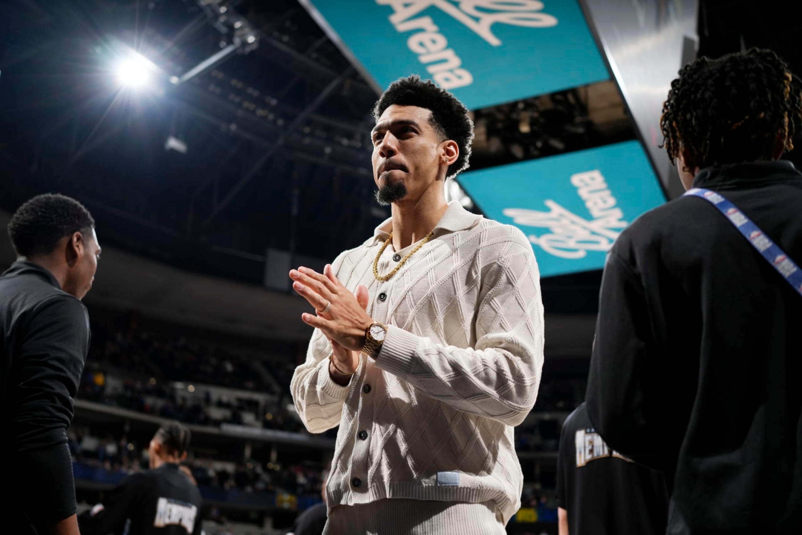 Memphis Grizzlies guard Danny Green (14) in the first half of an NBA basketball game Tuesday, Dec. 20, 2022, in Denver. (AP Photo/David Zalubowski)