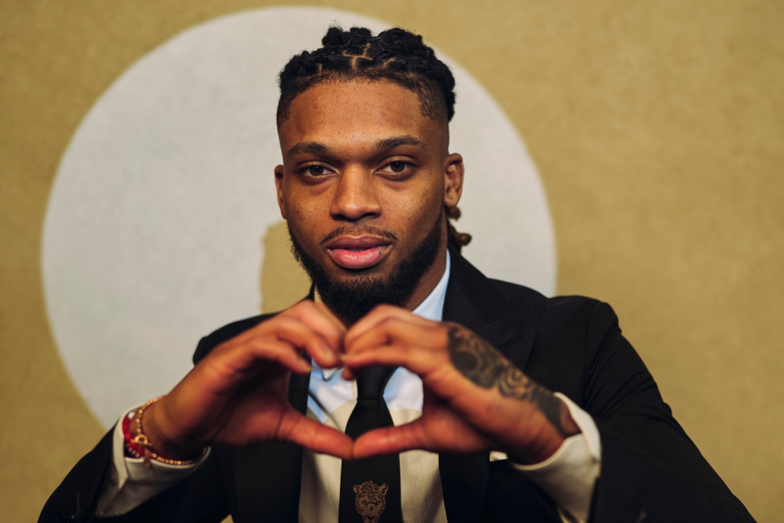 PHOENIX, AZ - FEBRUARY 09: Damar Hamlin poses for a photo during NFL Honors at the Symphony Hall on February 9, 2023 in Phoenix, Arizona. (Photo by Cooper Neill/Getty Images)