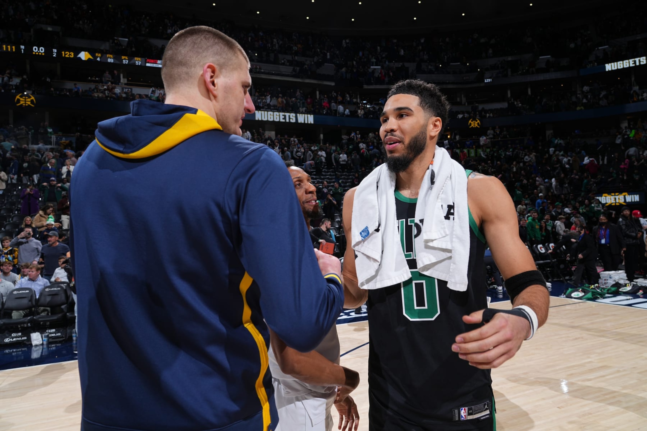 Nikola Jokic (left), Jayson Tatum (right)