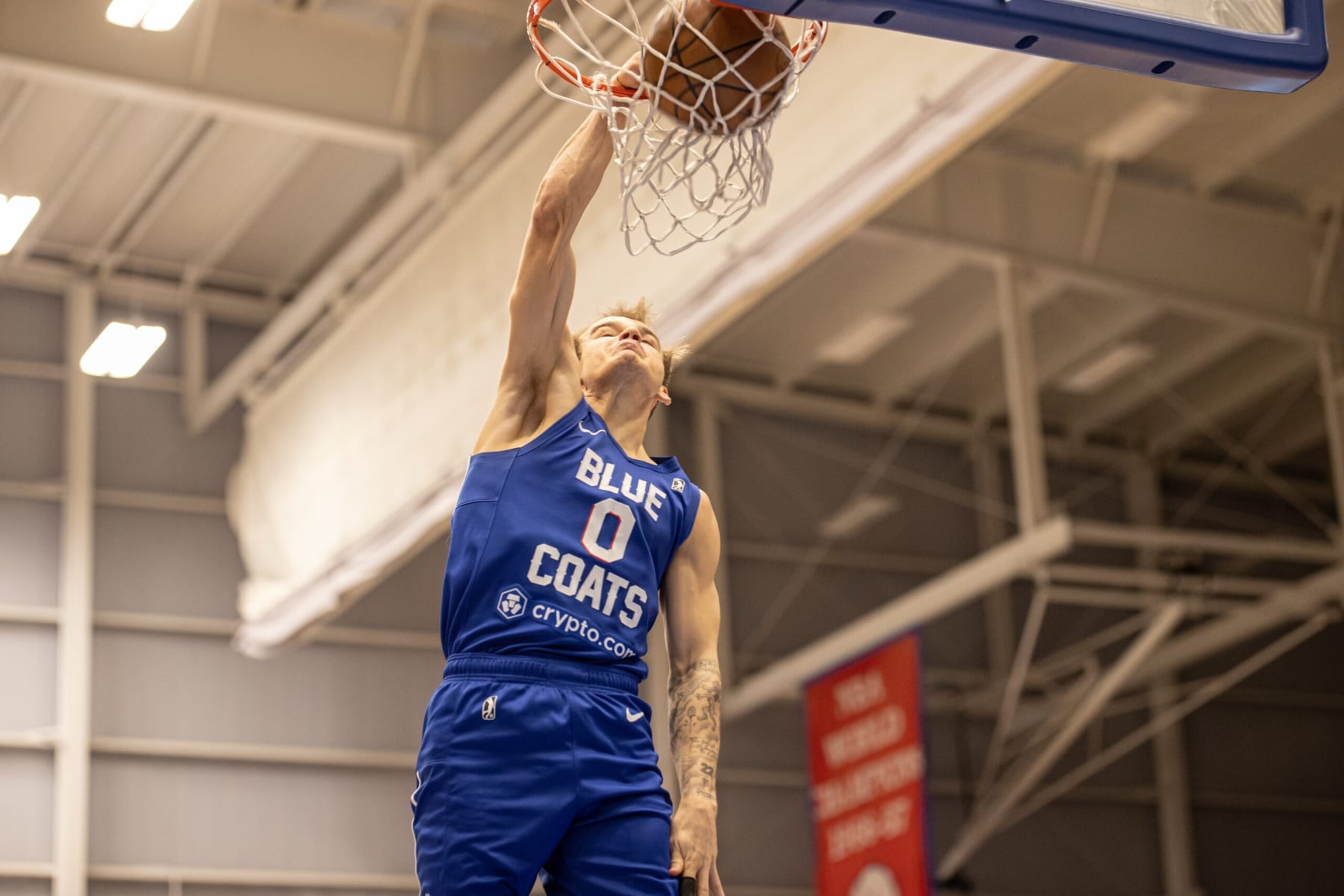 WILMINGTON, DE - FEBRUARY 13: Mac McClung #0 of the Delaware Blue coats dunks the ball during the game against the Atlanta Skyhawks on February 13, 2023 at Chase Field House in Wilmington, Delaware. NOTE TO USER: User expressly acknowledges and agrees that, by downloading and or using this photograph, User is consenting to the terms and conditions of the Getty Images License Agreement. Mandatory Copyright Notice: Copyright 2023 NBAE (Photo by KeShawn Ennis/NBAE via Getty Images) WILMINGTON, DE - FEBRUARY 13: Mac McClung #0 of the Delaware Blue coats dunks the ball during the game against the Atlanta Skyhawks on February 13, 2023 at Chase Field House in Wilmington, Delaware. NOTE TO USER: User expressly acknowledges and agrees that, by downloading and or using this photograph, User is consenting to the terms and conditions of the Getty Images License Agreement. Mandatory Copyright Notice: Copyright 2023 NBAE (Photo by KeShawn Ennis/NBAE via Getty Images)