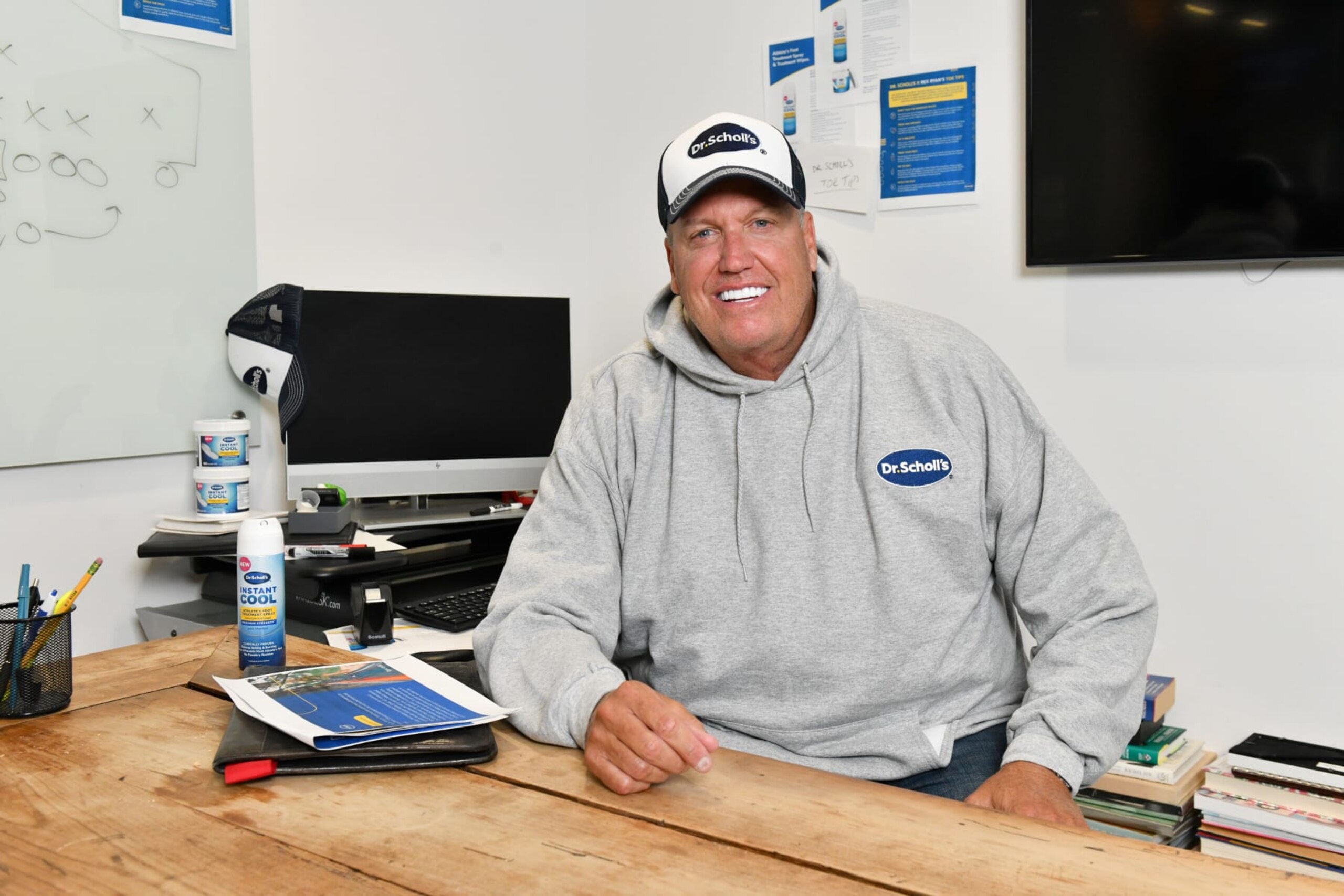 NEW YORK, NEW YORK - SEPTEMBER 13: Rex Ryan and Dr. Scholl’s® unite in a shared passion to help Athlete’s Foot sufferers put their best foot forward with the launch of the brand’s new Instant Cool Athlete’s Foot Treatment Spray and Wipes on September 13, 2022 in New York City. (Photo by Craig Barritt/Getty Images for Dr. Scholl's)