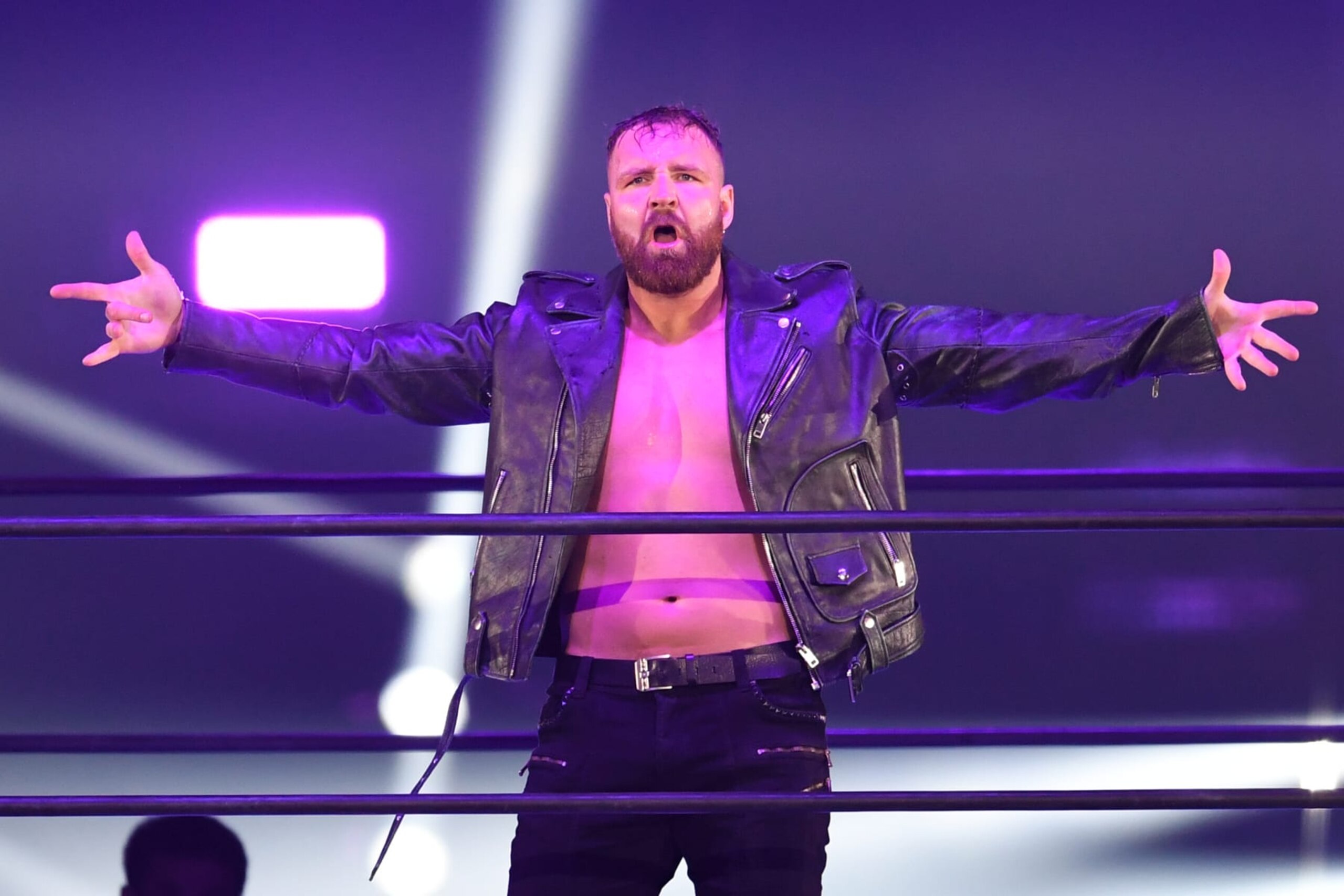TOKYO, JAPAN - JANUARY 04: Jon Moxley reacts during the New Japan Pro-Wrestling 'Wrestle Kingdom 14' at the Tokyo Dome on January 04, 2020 in Tokyo, Japan. (Photo by Masashi Hara/Getty Images)