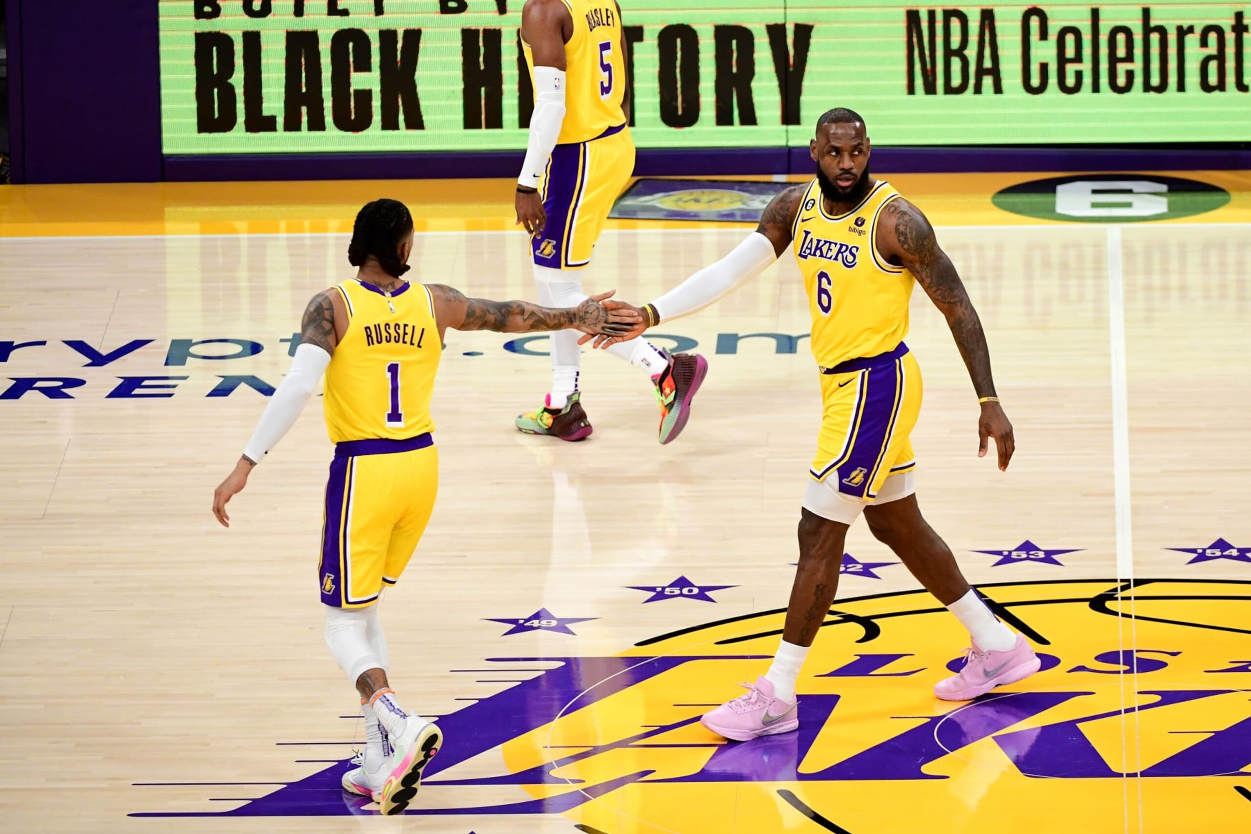 D'Angelo Russell and LeBron James