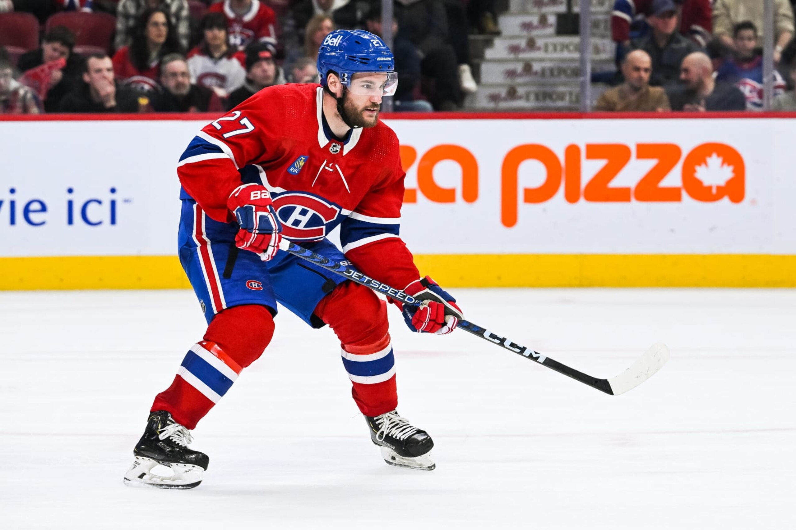 MONTREAL, QC - FEBRUARY 12: Look on Montreal Canadiens left wing Jonathan Drouin (27) during the Edmonton Oilers versus the Montreal Canadiens game on February 12, 2023, at Bell Centre in Montreal, QC (Photo by David Kirouac/Icon Sportswire via Getty Images) MONTREAL, QC - FEBRUARY 12: Look on Montreal Canadiens left wing Jonathan Drouin (27) during the Edmonton Oilers versus the Montreal Canadiens game on February 12, 2023, at Bell Centre in Montreal, QC (Photo by David Kirouac/Icon Sportswire via Getty Images)