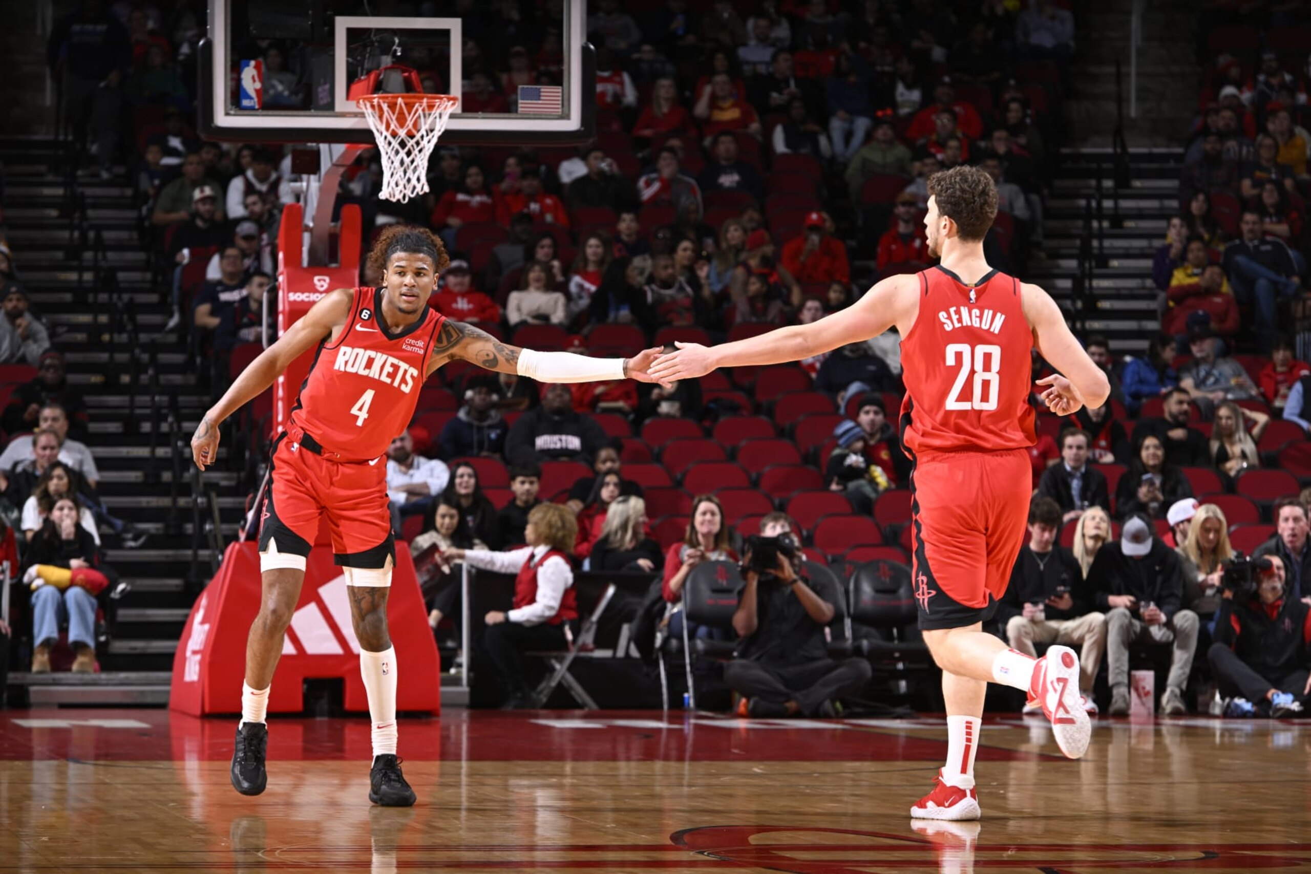 Jalen Green and Alperen Sengun. Jalen Green and Alperen Sengun.