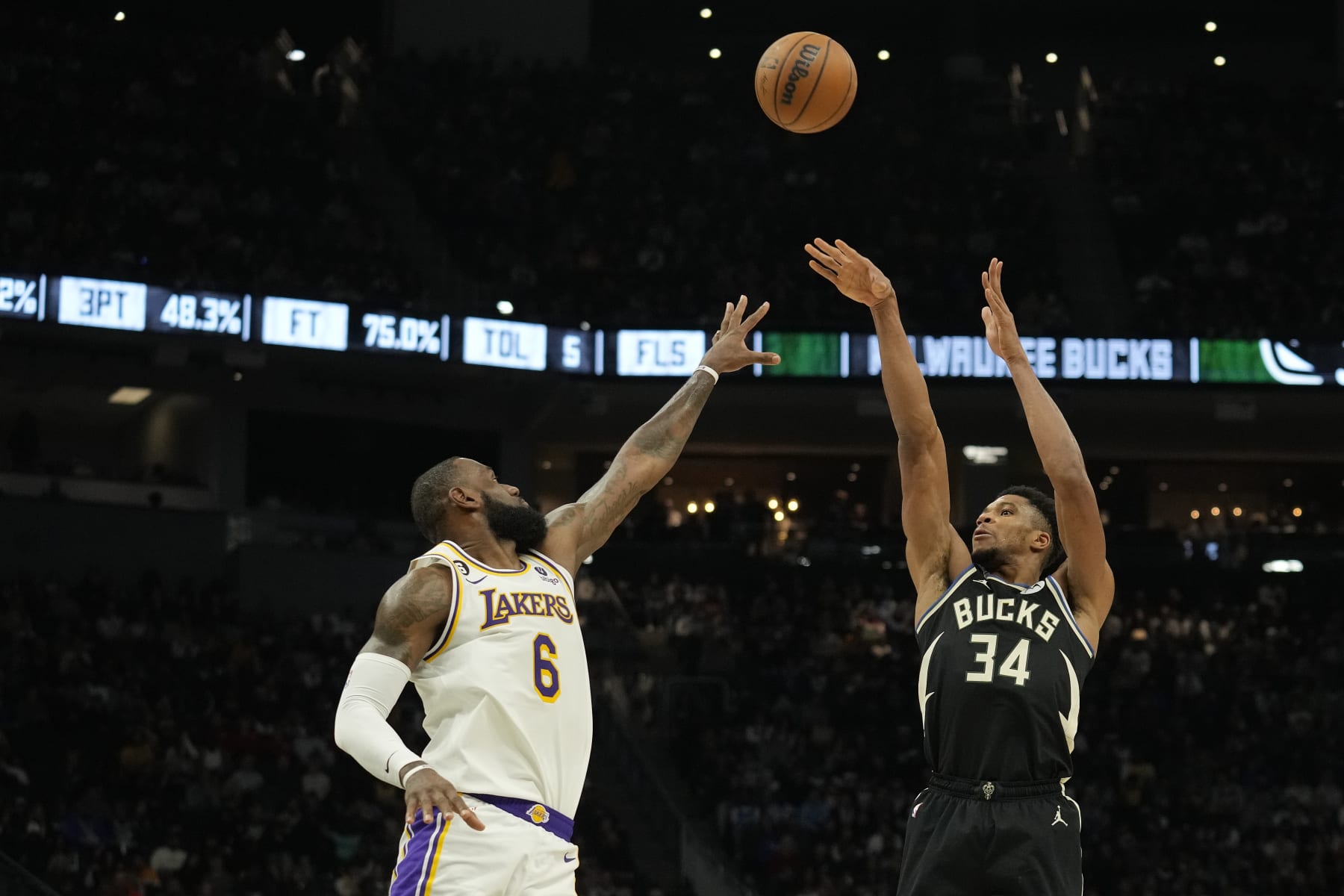 LeBron James and Giannis Antetokounmpo 