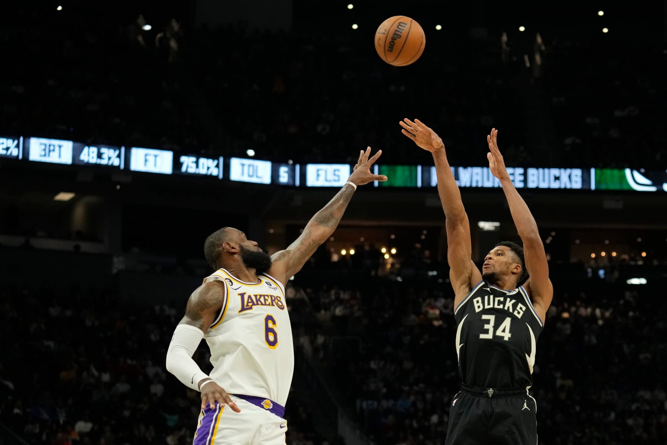 LeBron James and Giannis Antetokounmpo 