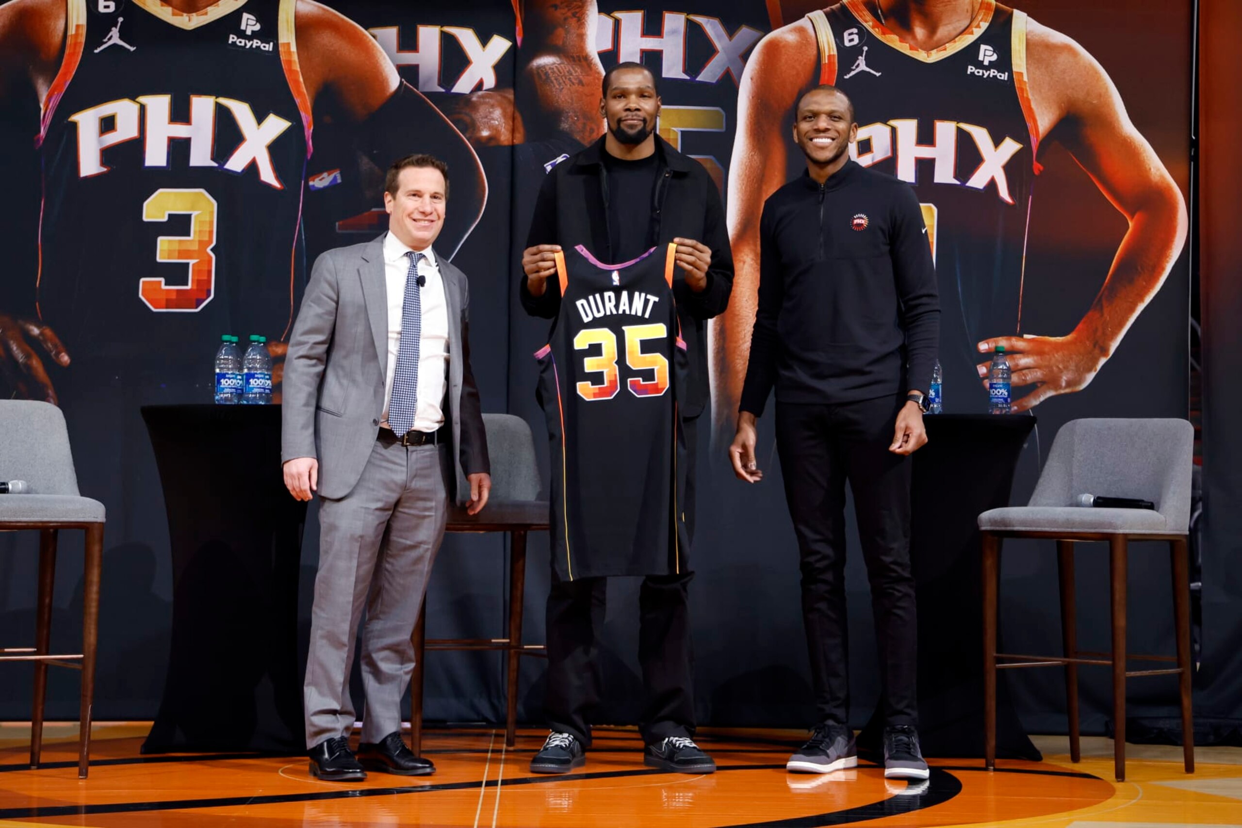 Kevin Durant, James Jones and Matt Isbhia. Kevin Durant, James Jones and Matt Isbhia.