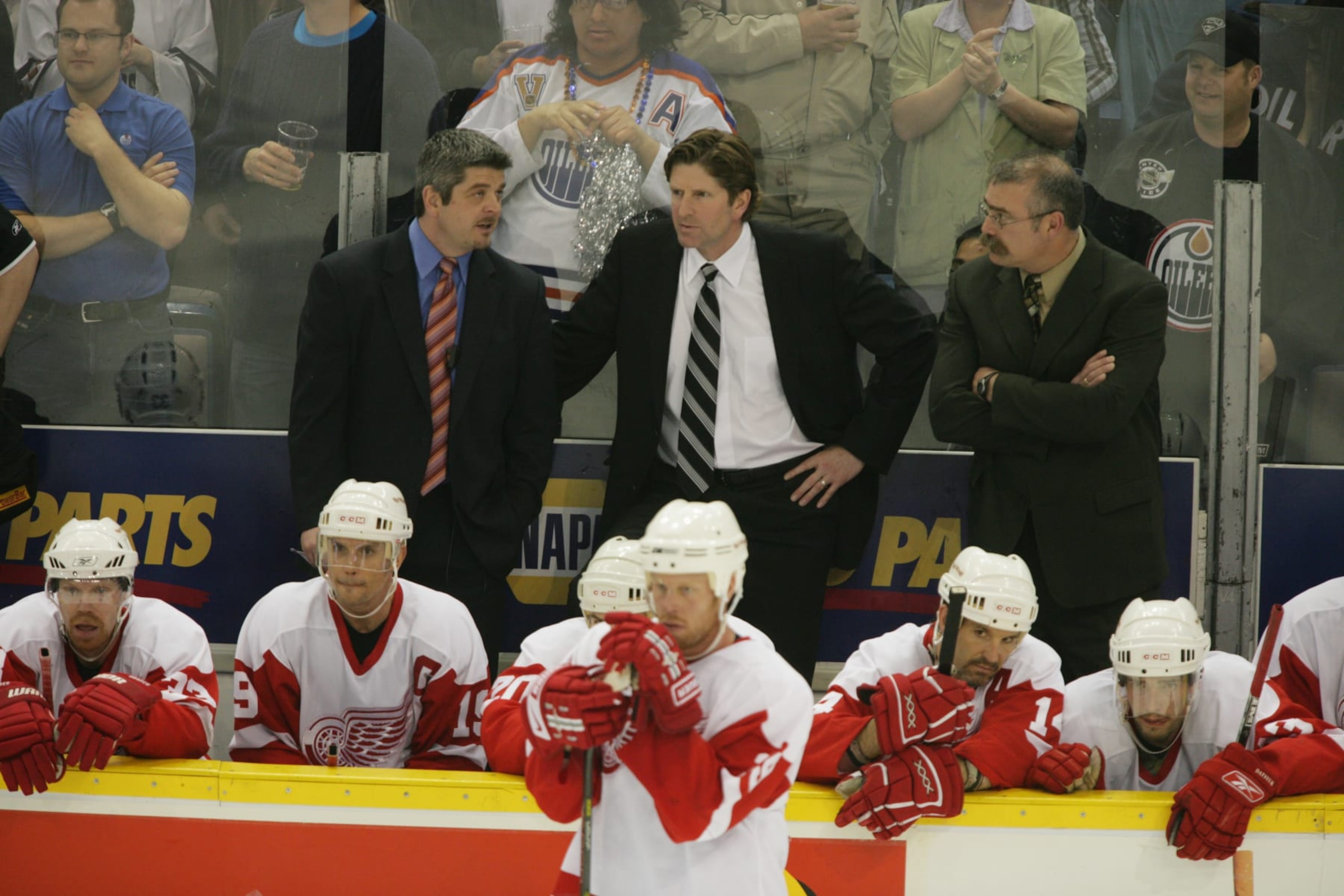 The Detroit Red Wings during the 2006 Western Conference Quarterfinal series with the Edmonton Oilers. 