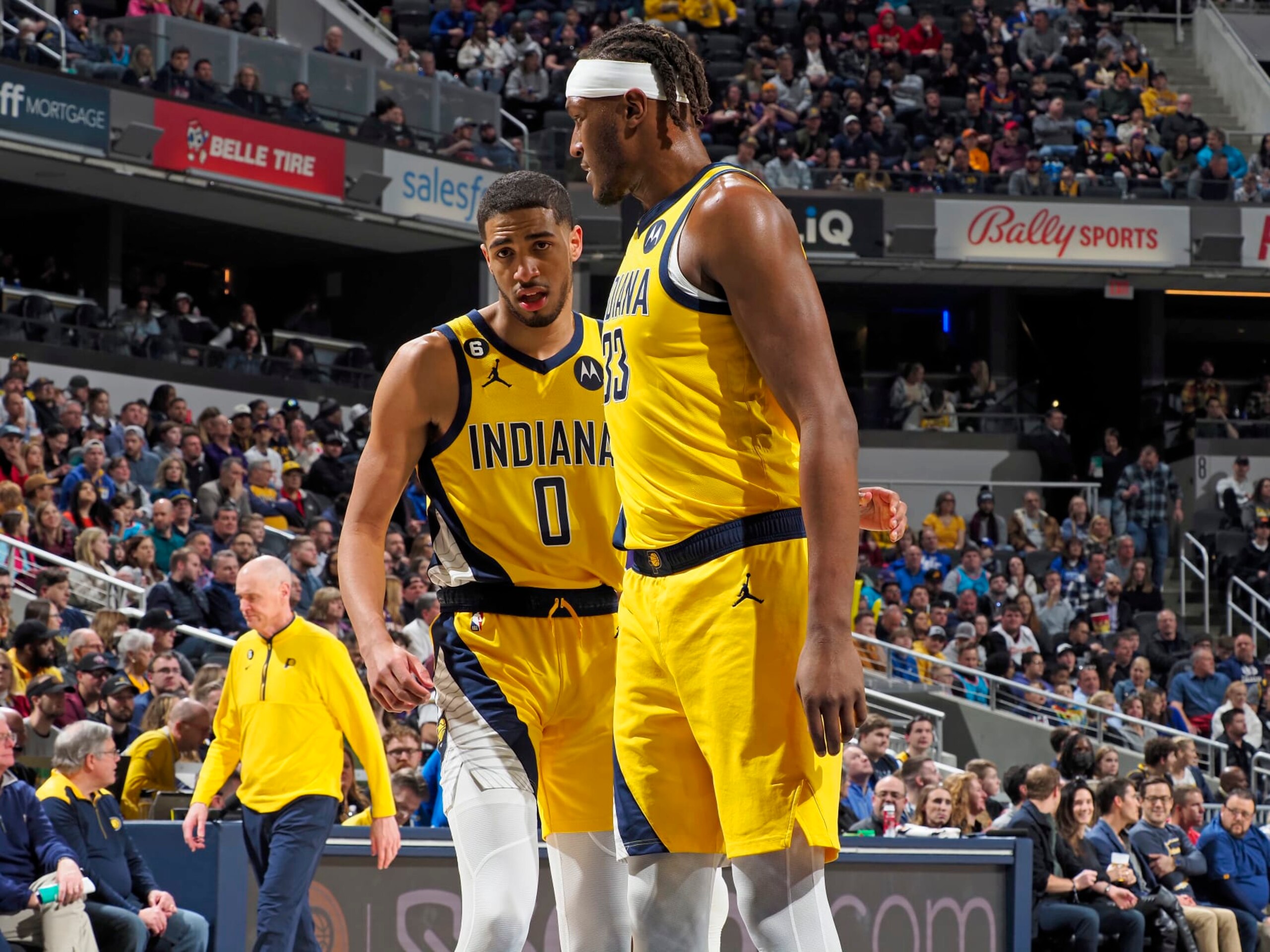 Tyrese Haliburton and Myles Turner. Tyrese Haliburton and Myles Turner.