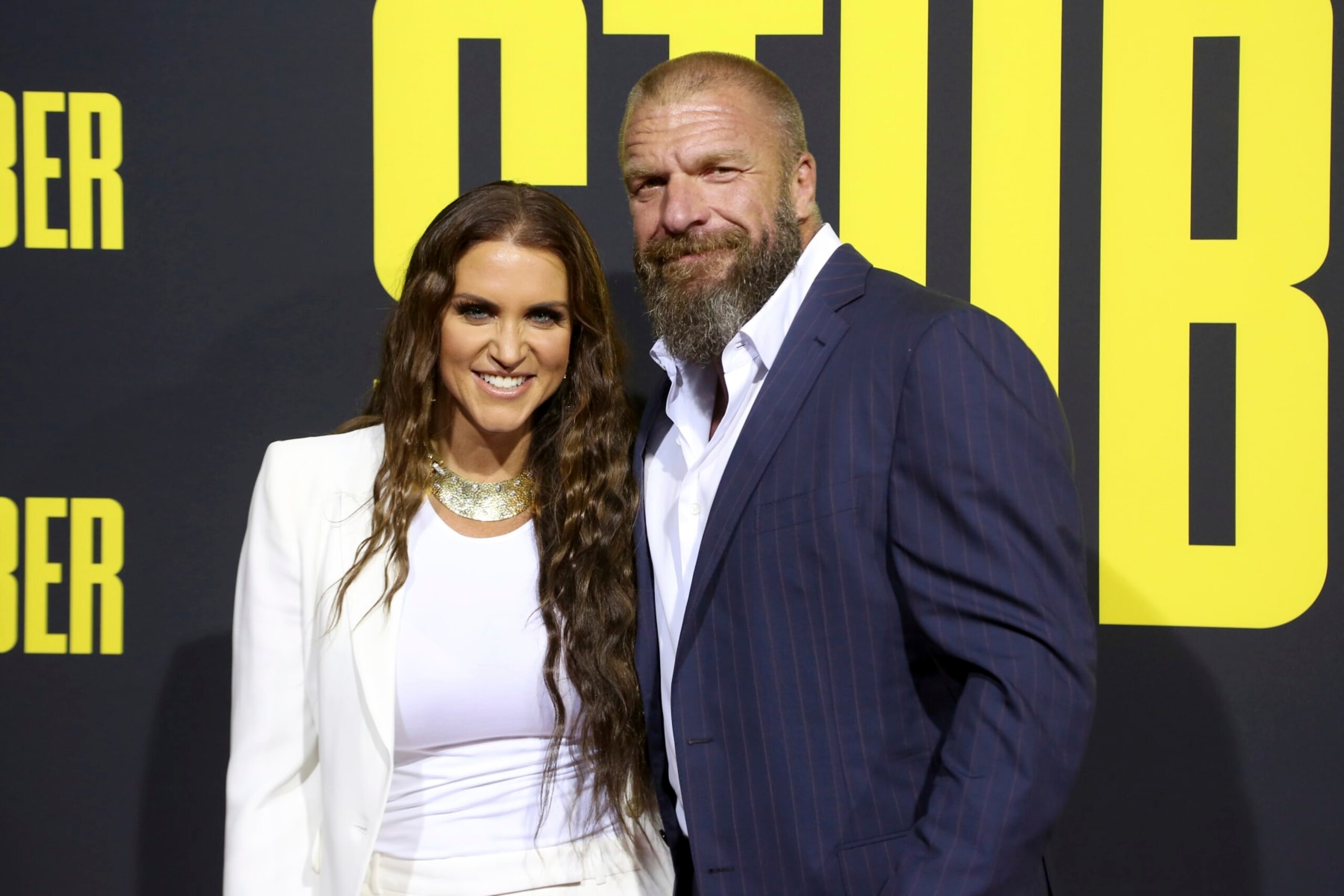 Stephanie McMahon, left, and Triple H attend the LA Premiere of "Stuber" at the Regal LA Live on Wednesday, July 10, 2019, in Los Angeles. (Photo by Willy Sanjuan/Invision/AP)