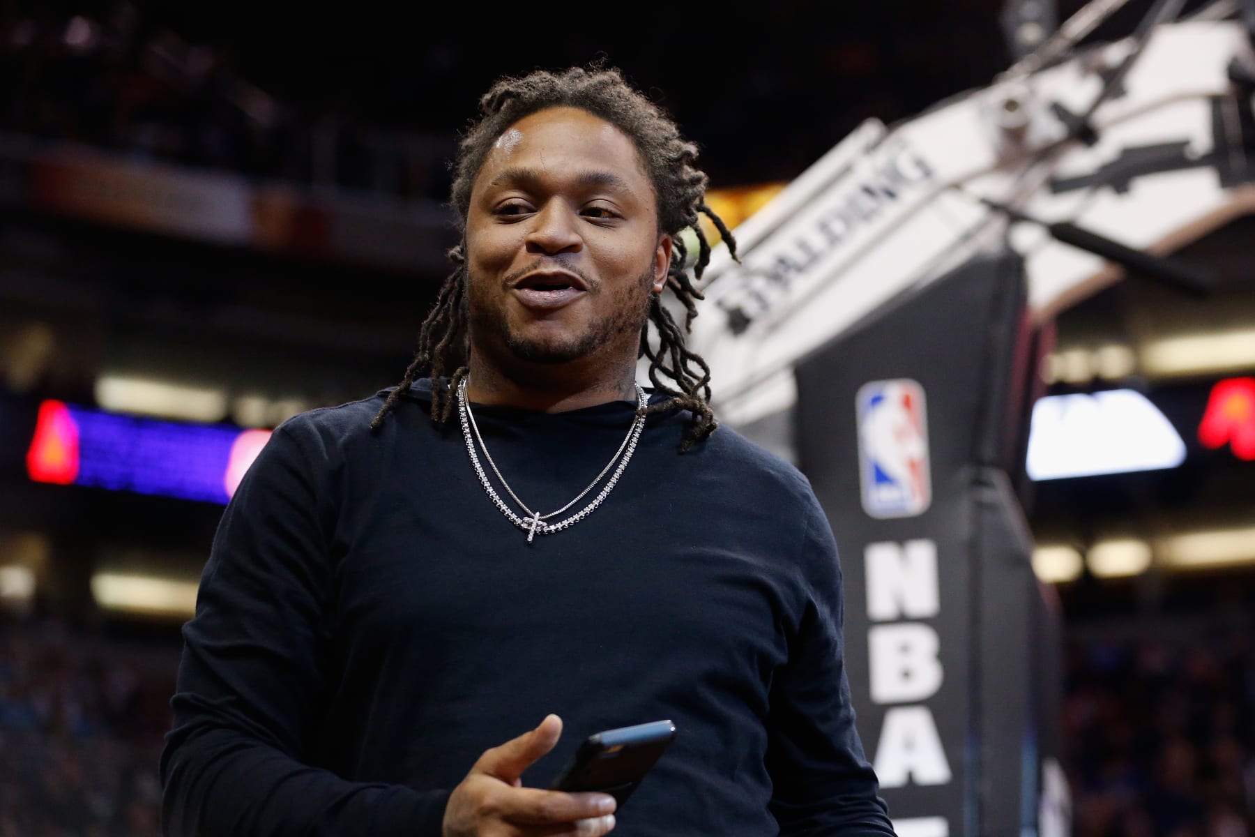PHOENIX, AZ - JANUARY 21:  Retired NFL player, LenDale White during the NBA game between the Phoenix Suns and the San Antonio Spurs at Talking Stick Resort Arena on January 21, 2016 in Phoenix, Arizona.  The Spurs defeated the Suns 117-89.  NOTE TO USER: User expressly acknowledges and agrees that, by downloading and or using this photograph, User is consenting to the terms and conditions of the Getty Images License Agreement.  (Photo by Christian Petersen/Getty Images)