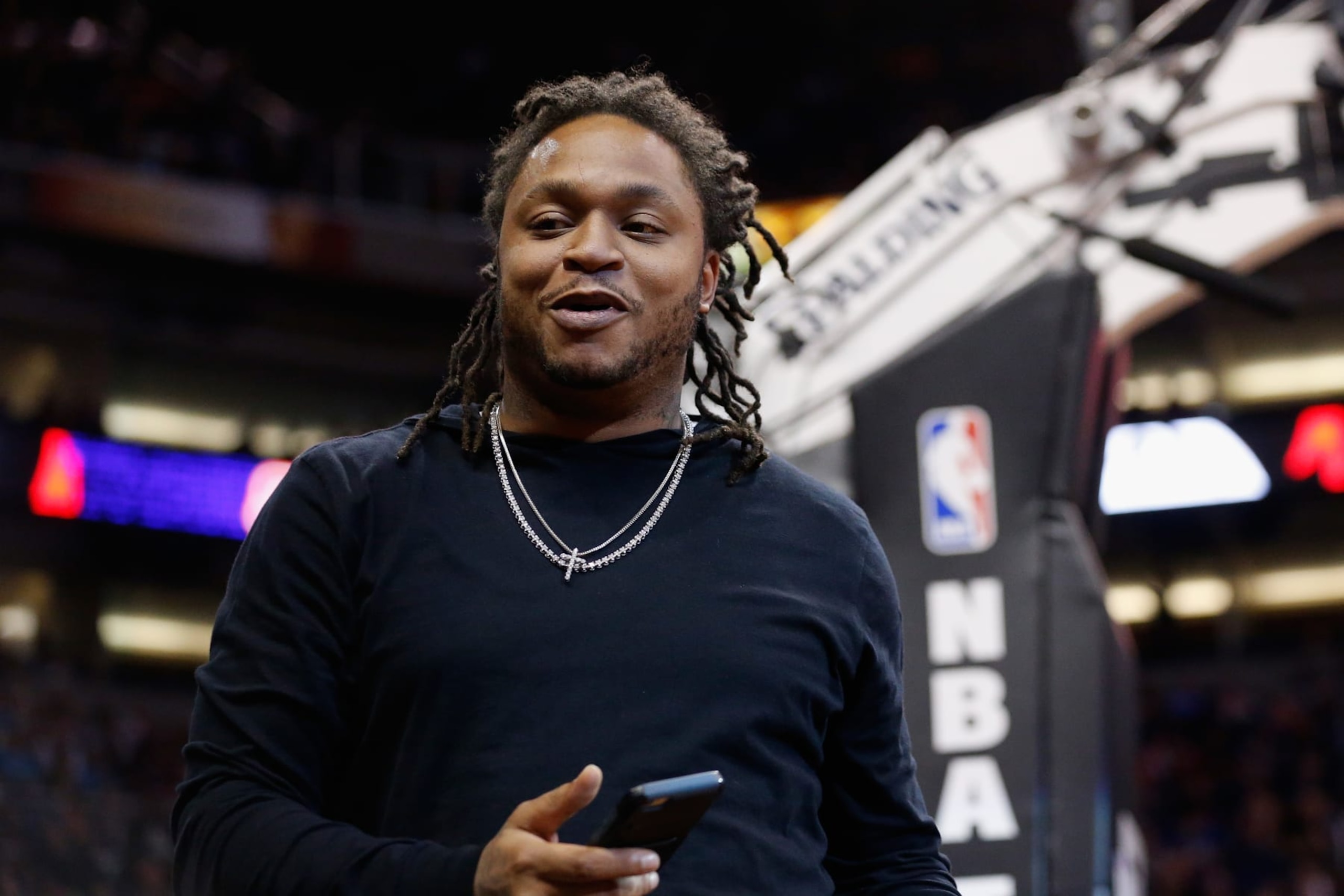 PHOENIX, AZ - JANUARY 21:  Retired NFL player, LenDale White during the NBA game between the Phoenix Suns and the San Antonio Spurs at Talking Stick Resort Arena on January 21, 2016 in Phoenix, Arizona.  The Spurs defeated the Suns 117-89.  NOTE TO USER: User expressly acknowledges and agrees that, by downloading and or using this photograph, User is consenting to the terms and conditions of the Getty Images License Agreement.  (Photo by Christian Petersen/Getty Images)