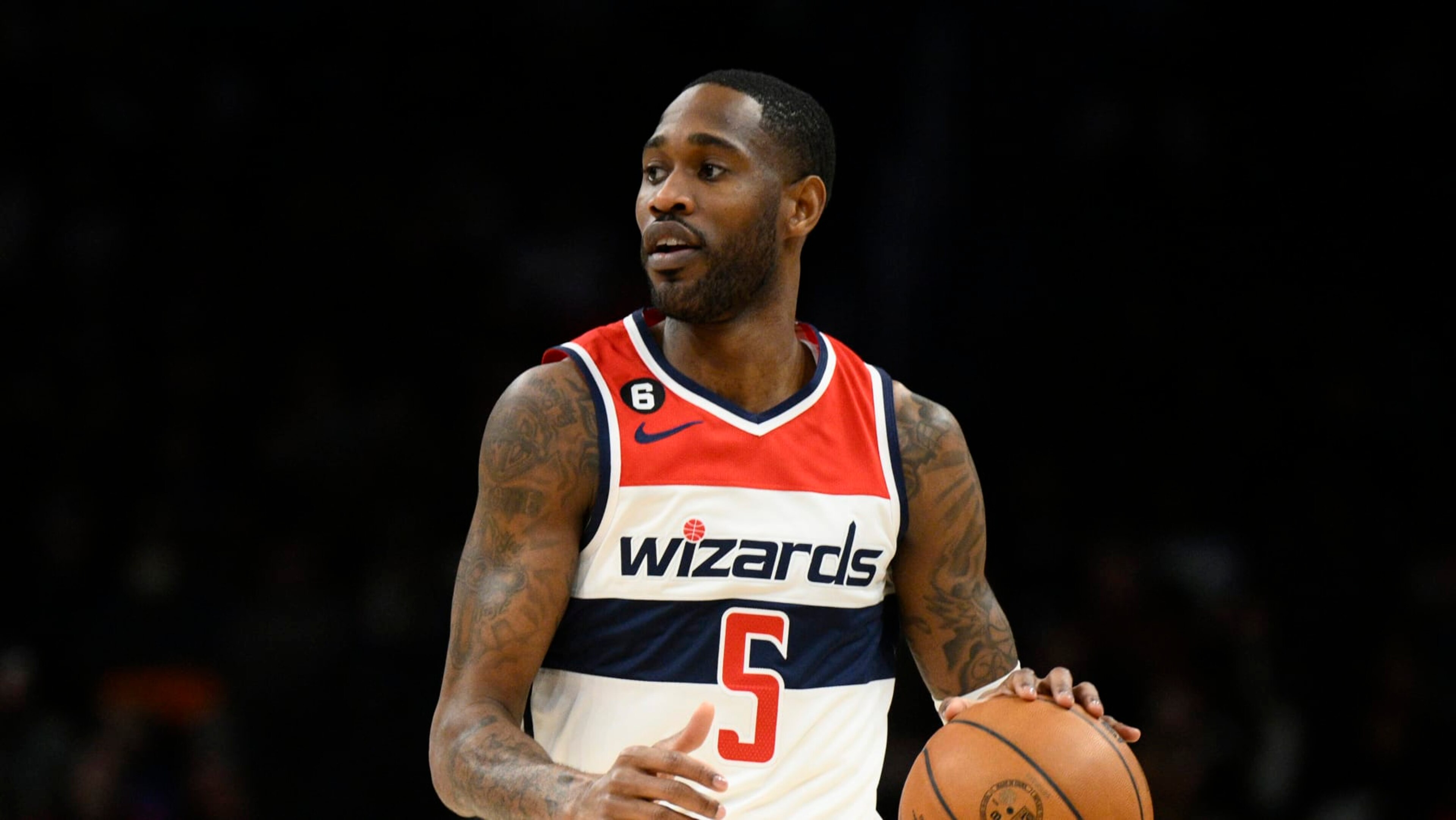 Washington Wizards forward Will Barton (5) in action during the first half of an NBA basketball game against the Cleveland Cavaliers, Monday, Feb. 6, 2023, in Washington. (AP Photo/Nick Wass) Washington Wizards forward Will Barton (5) in action during the first half of an NBA basketball game against the Cleveland Cavaliers, Monday, Feb. 6, 2023, in Washington. (AP Photo/Nick Wass)