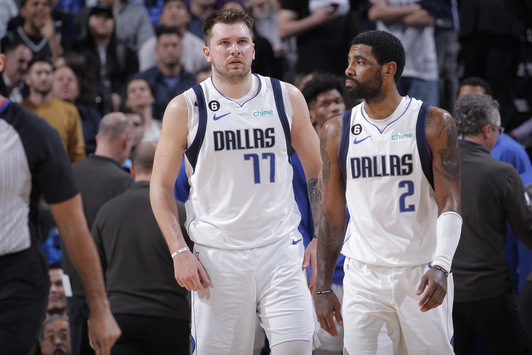 Luka DonÄiÄ and Kyrie Irving.