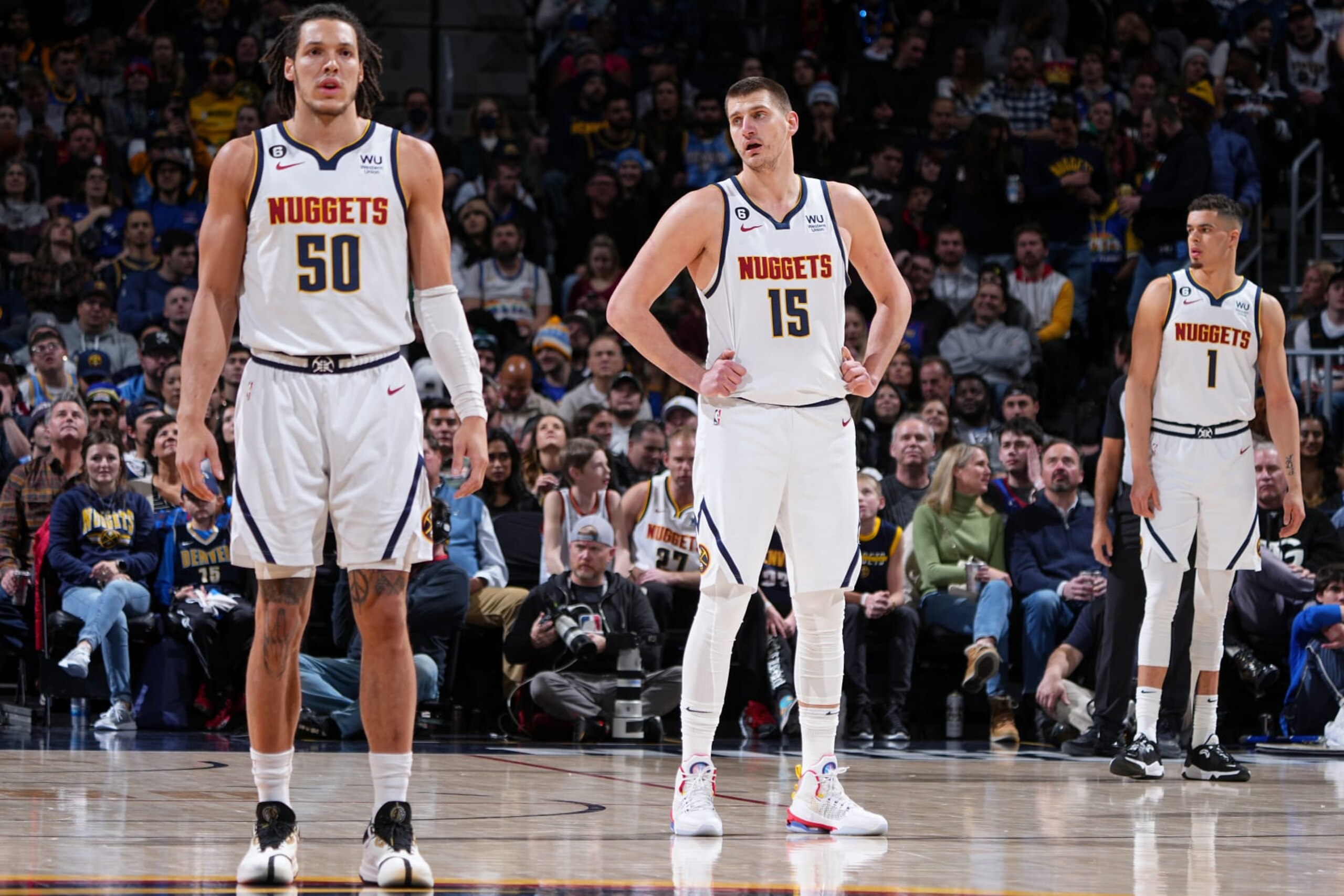 Aaron Gordon, Nikola Jokic and Jamal Murray. Aaron Gordon, Nikola Jokic and Jamal Murray.
