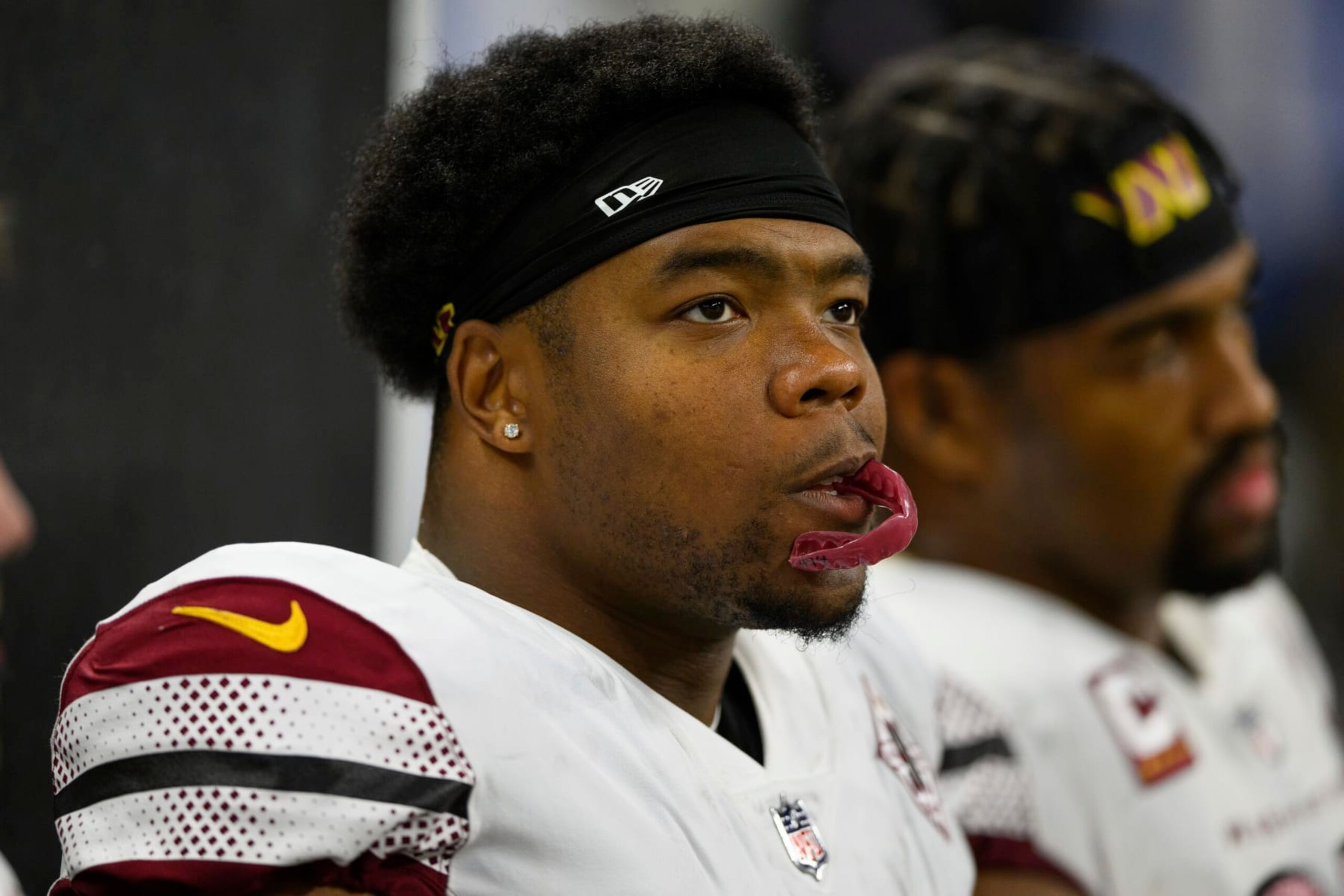 Washington Commanders defensive tackle Daron Payne (94) on the sidelines during an NFL football game against the Indianapolis Colts, Sunday, Oct. 30, 2022, in Indianapolis. (AP Photo/Zach Bolinger) Washington Commanders defensive tackle Daron Payne (94) on the sidelines during an NFL football game against the Indianapolis Colts, Sunday, Oct. 30, 2022, in Indianapolis. (AP Photo/Zach Bolinger)