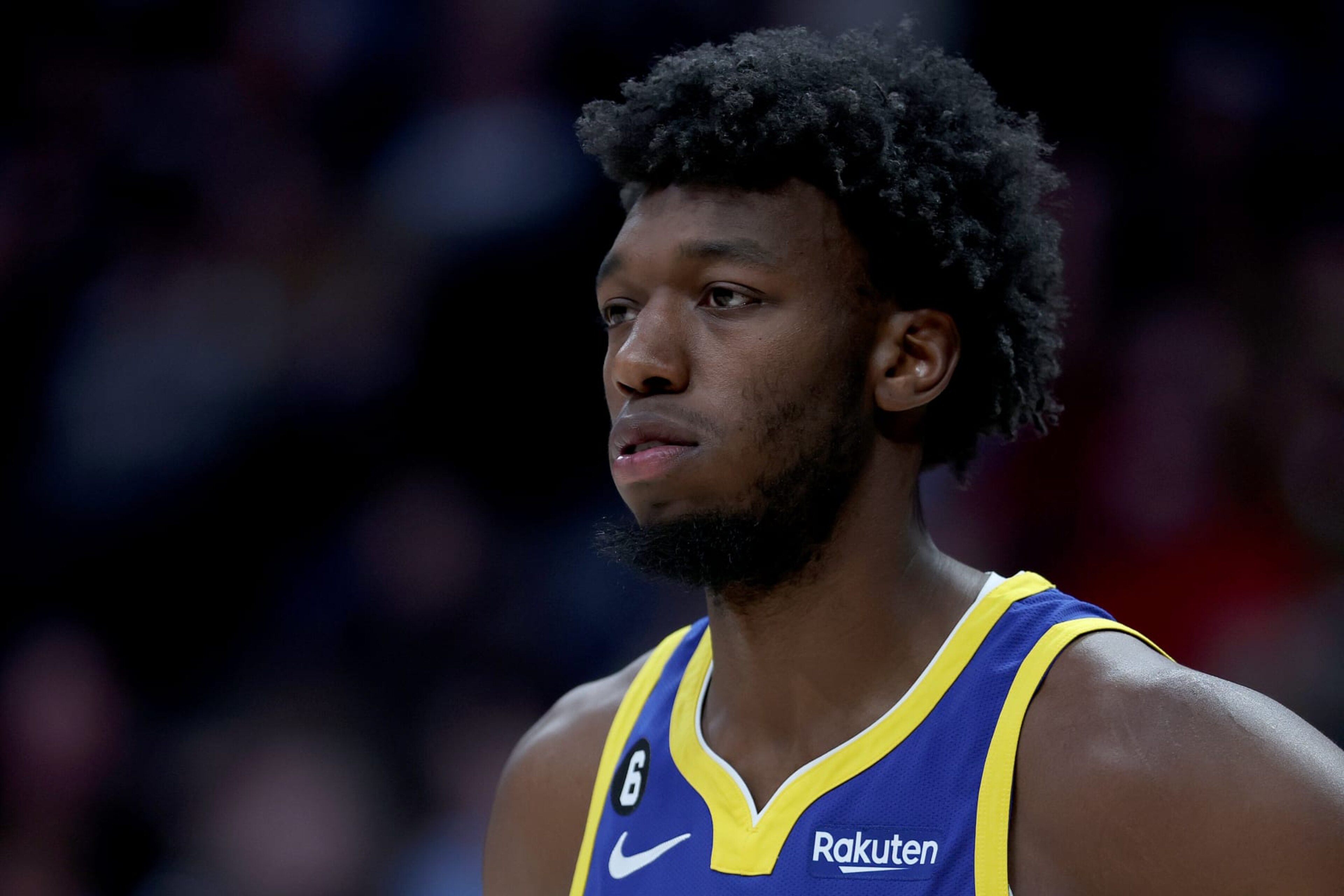 DENVER, COLORADO - FEBRUARY 02: James Wiseman #33 of the Golden State Warriors plays the Denver Nuggets in the second quarter at Ball Arena on February 2, 2023 in Denver, Colorado. NOTE TO USER: User expressly acknowledges and agrees that, by downloading and/or using this photograph, User is consenting to the terms and conditions of the Getty Images License Agreement. (Photo by Matthew Stockman/Getty Images) DENVER, COLORADO - FEBRUARY 02: James Wiseman #33 of the Golden State Warriors plays the Denver Nuggets in the second quarter at Ball Arena on February 2, 2023 in Denver, Colorado. NOTE TO USER: User expressly acknowledges and agrees that, by downloading and/or using this photograph, User is consenting to the terms and conditions of the Getty Images License Agreement. (Photo by Matthew Stockman/Getty Images)