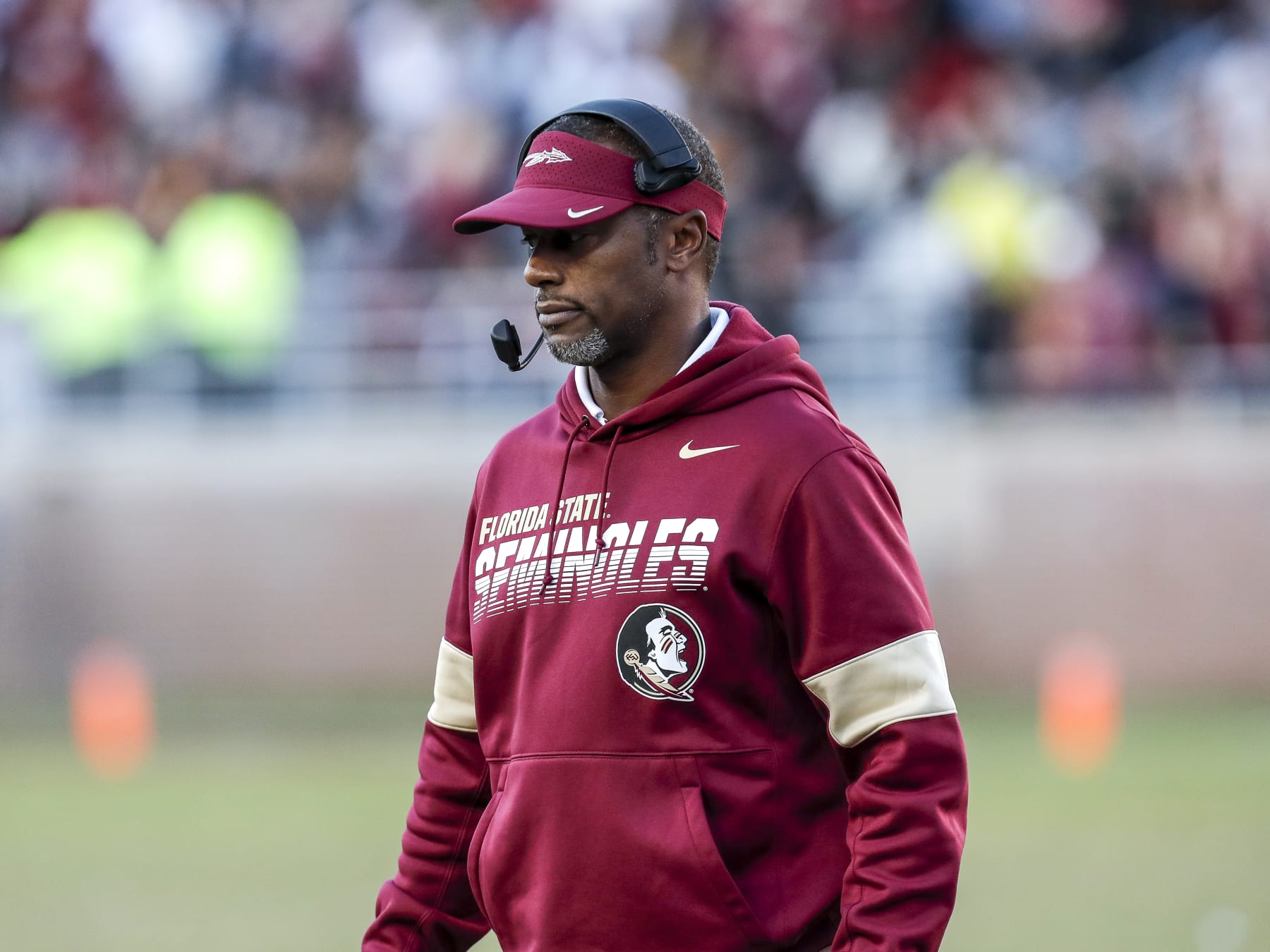 TALLAHASSEE, FL - NOVEMBER 2: Head Coach Willie Taggart of the Florida State Seminoles during the game against the Miami Hurricanes at Doak Campbell Stadium on Bobby Bowden Field on November 2, 2019 in Tallahassee, Florida. Miami defeated Florida State 27 to 10. (Photo by Don Juan Moore/Getty Images)