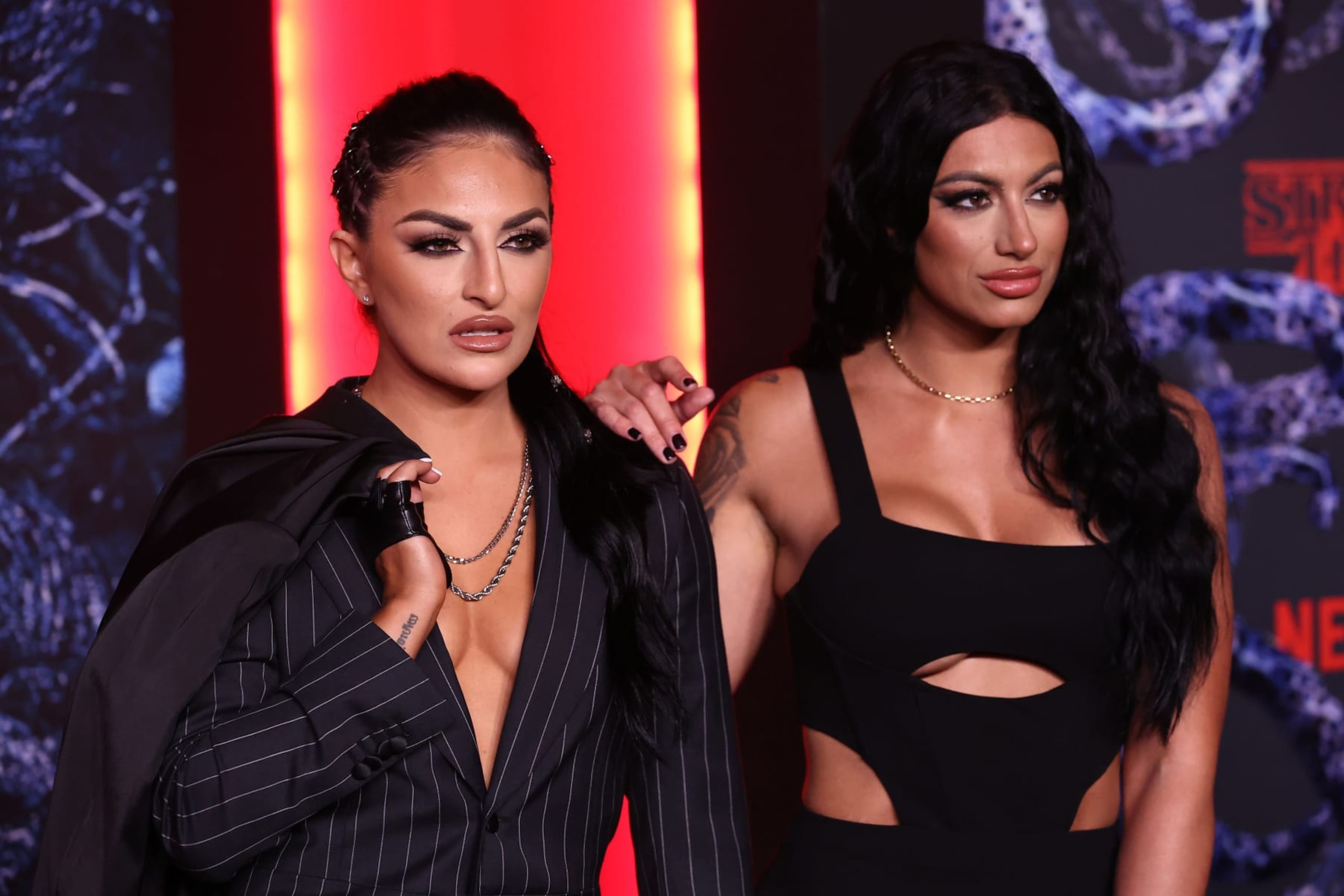 BROOKLYN, NEW YORK - MAY 14: Sonya Deville (L) attends Netflix's "Stranger Things" Season 4 Premiere at Netflix Brooklyn on May 14, 2022 in Brooklyn, New York. (Photo by Arturo Holmes/WireImage) BROOKLYN, NEW YORK - MAY 14: Sonya Deville (L) attends Netflix's "Stranger Things" Season 4 Premiere at Netflix Brooklyn on May 14, 2022 in Brooklyn, New York. (Photo by Arturo Holmes/WireImage)
