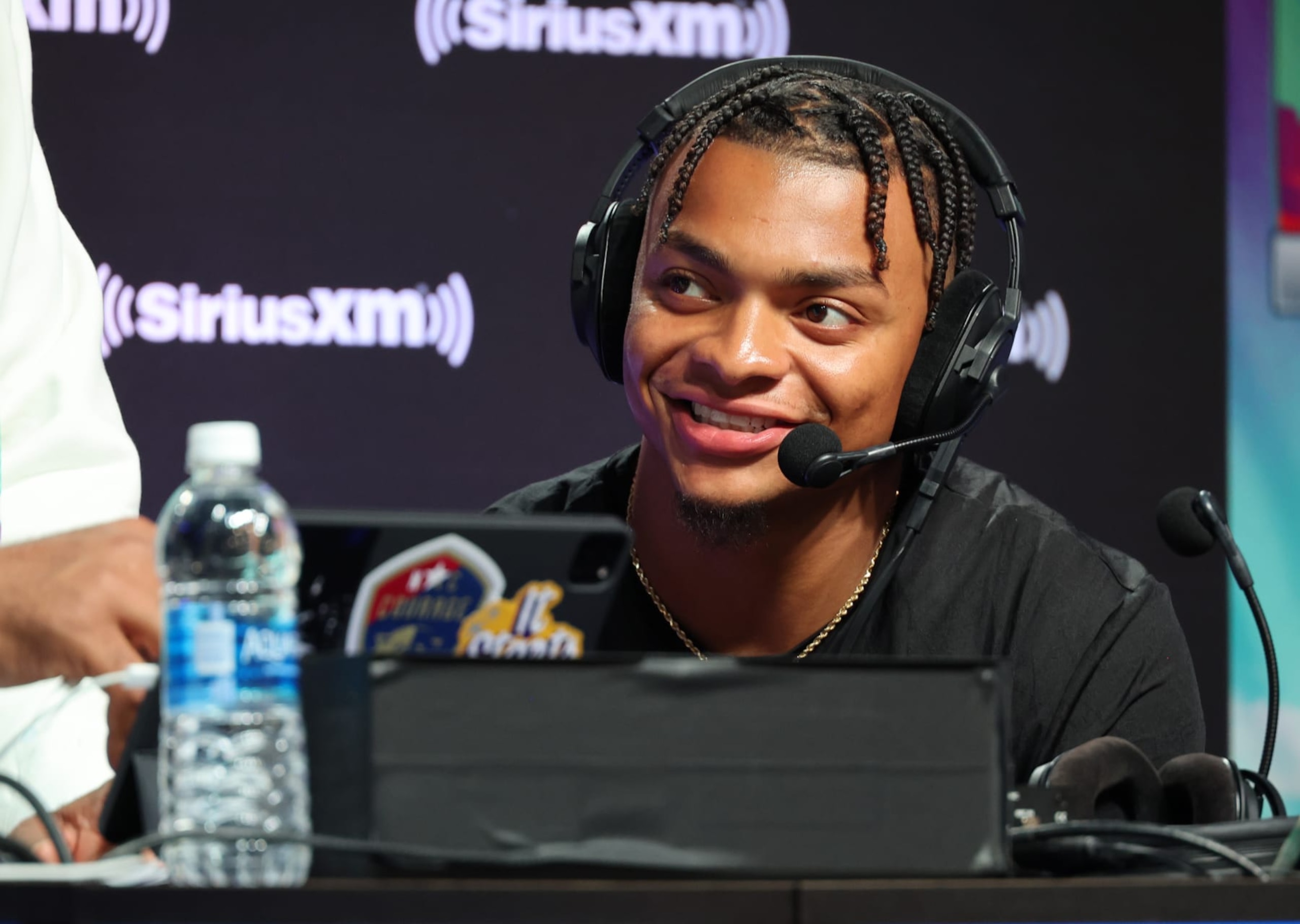 PHOENIX, ARIZONA - FEBRUARY 09: Justin Fields of the Chicago Bears attends SiriusXM At Super Bowl LVII on February 09, 2023 in Phoenix, Arizona. (Photo by Cindy Ord/Getty Images for SiriusXM)