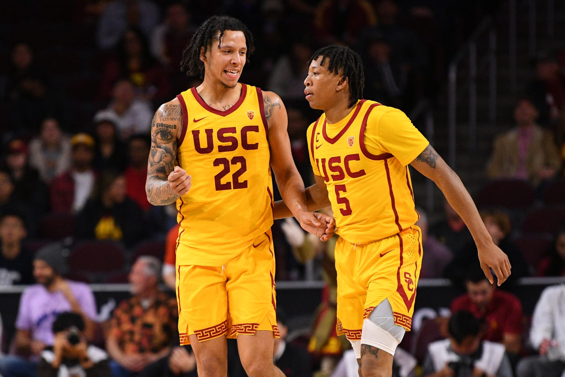 USC's Tre White (22) and Boogie Ellis (5)