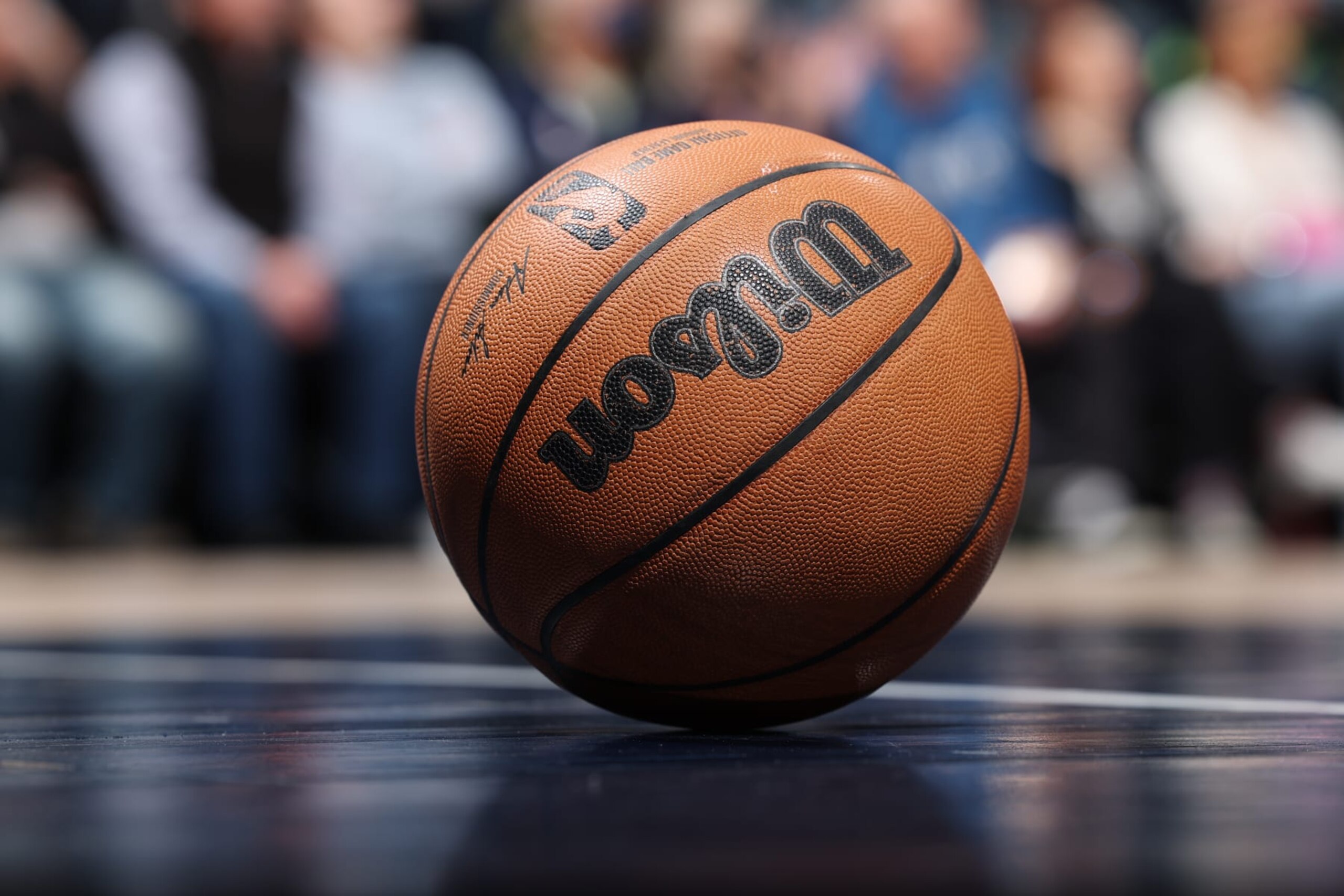 MINNEAPOLIS, MN -  FEBRUARY 5: A generic photograph of a Wilson basketball during the game between the Denver Nuggets and the Minnesota Timberwolves on February 5, 2023 at Target Center in Minneapolis, Minnesota. NOTE TO USER: User expressly acknowledges and agrees that, by downloading and or using this Photograph, user is consenting to the terms and conditions of the Getty Images License Agreement. Mandatory Copyright Notice: Copyright 2023 NBAE (Photo by David Sherman/NBAE via Getty Images)