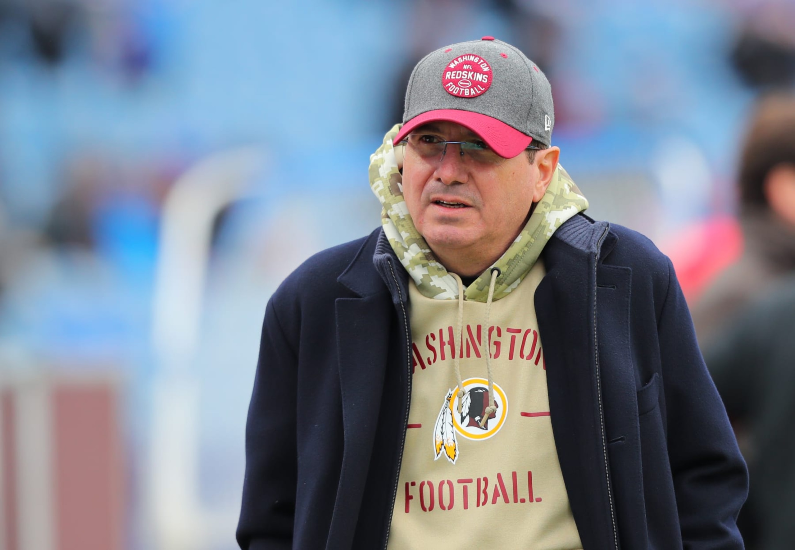 ORCHARD PARK, NY - NOVEMBER 03: Owner Dan Snyder of the Washington Redskins on the field before a game against the Buffalo Bills at New Era Field on November 3, 2019 in Orchard Park, New York. Buffalo beats Washington 24 to 9. (Photo by Timothy T Ludwig/Getty Images) ORCHARD PARK, NY - NOVEMBER 03: Owner Dan Snyder of the Washington Redskins on the field before a game against the Buffalo Bills at New Era Field on November 3, 2019 in Orchard Park, New York. Buffalo beats Washington 24 to 9. (Photo by Timothy T Ludwig/Getty Images)