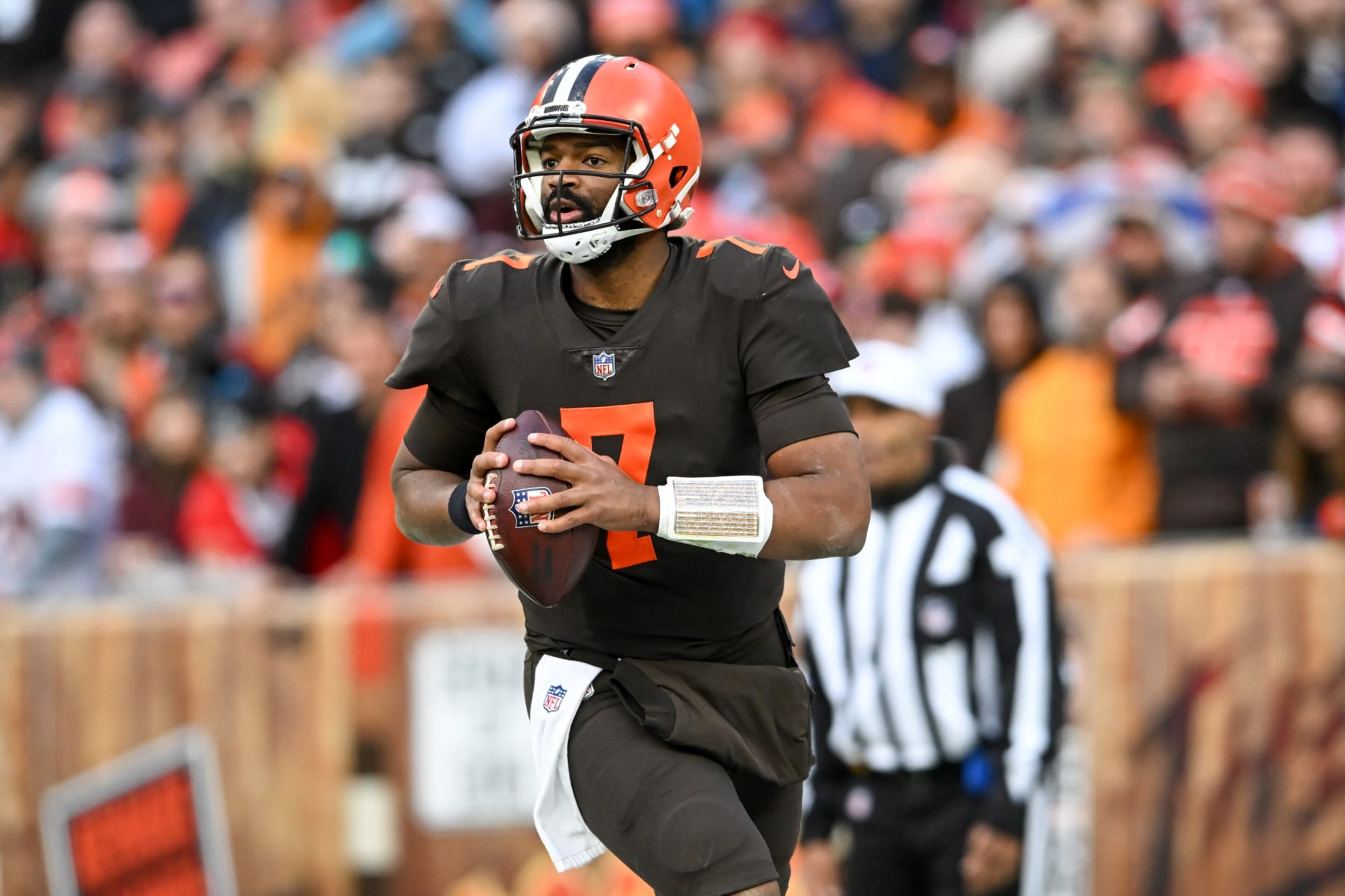Free-agent quarterback Jacoby Brissett Free-agent quarterback Jacoby Brissett
