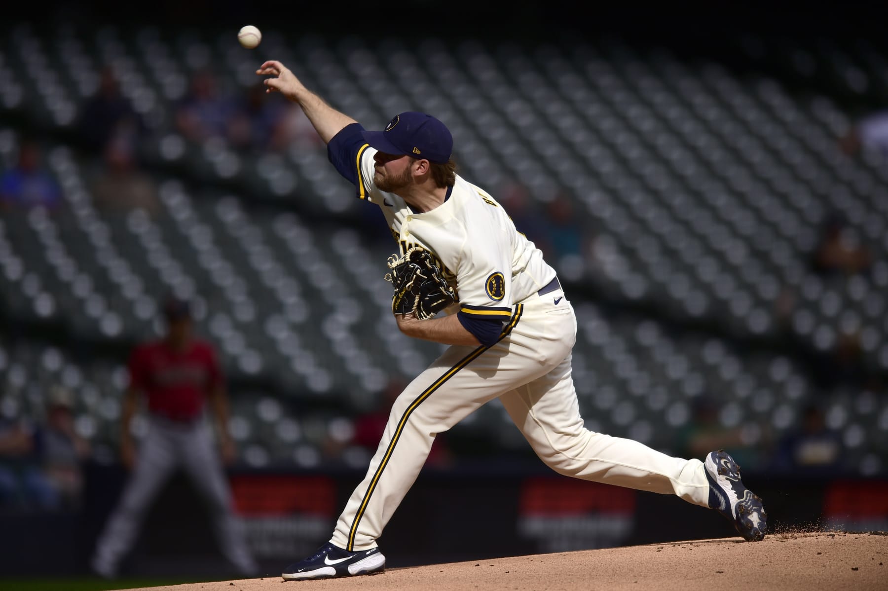 MILWAUKEE, WISCONSIN - OCTOBER 05: Corbin Burnes #39 of the Milwaukee Brewers throws a pitch during the first inning against the Arizona Diamondbacks at American Family Field on October 05, 2022 in Milwaukee, Wisconsin. (Photo by Kayla Wolf/Getty Images)