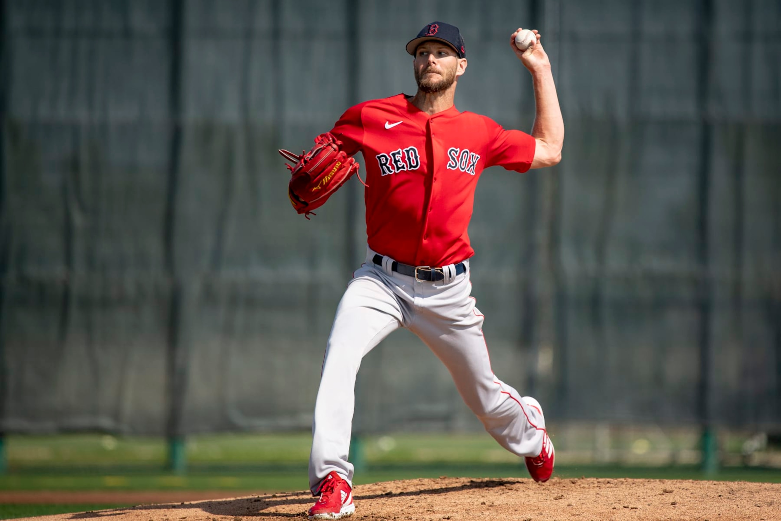 FORT MYERS, FL - FEBRUARY 25: Chris Sale #41 of the Boston Red Sox throws live batting practice during a Spring Training team workout on February 25, 2023 at JetBlue Park at Fenway South in Fort Myers, Florida. (Photo by Maddie Malhotra/Boston Red Sox/Getty Images) FORT MYERS, FL - FEBRUARY 25: Chris Sale #41 of the Boston Red Sox throws live batting practice during a Spring Training team workout on February 25, 2023 at JetBlue Park at Fenway South in Fort Myers, Florida. (Photo by Maddie Malhotra/Boston Red Sox/Getty Images)
