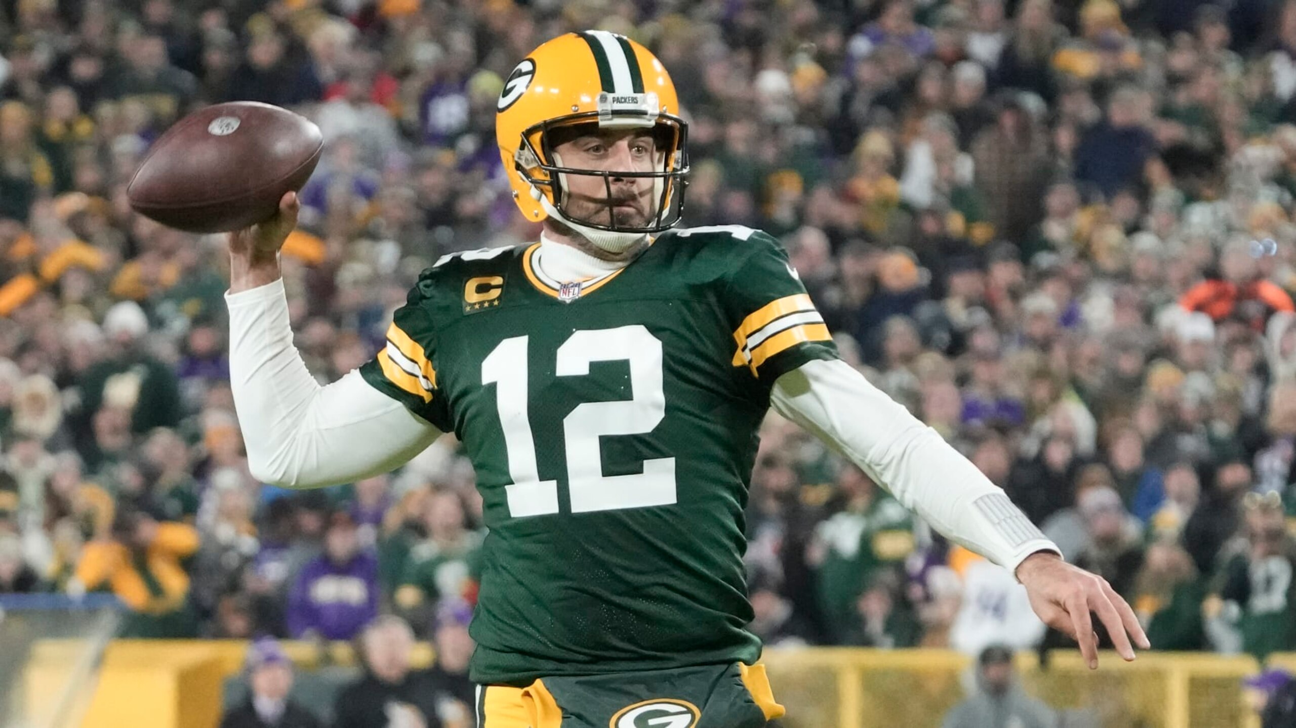 Green Bay Packers' Aaron Rodgers during an NFL football game against the Minnesota Vikings Sunday, Jan. 1, 2023, in Green Bay, Wis. (AP Photo/Morry Gash) Green Bay Packers' Aaron Rodgers during an NFL football game against the Minnesota Vikings Sunday, Jan. 1, 2023, in Green Bay, Wis. (AP Photo/Morry Gash)
