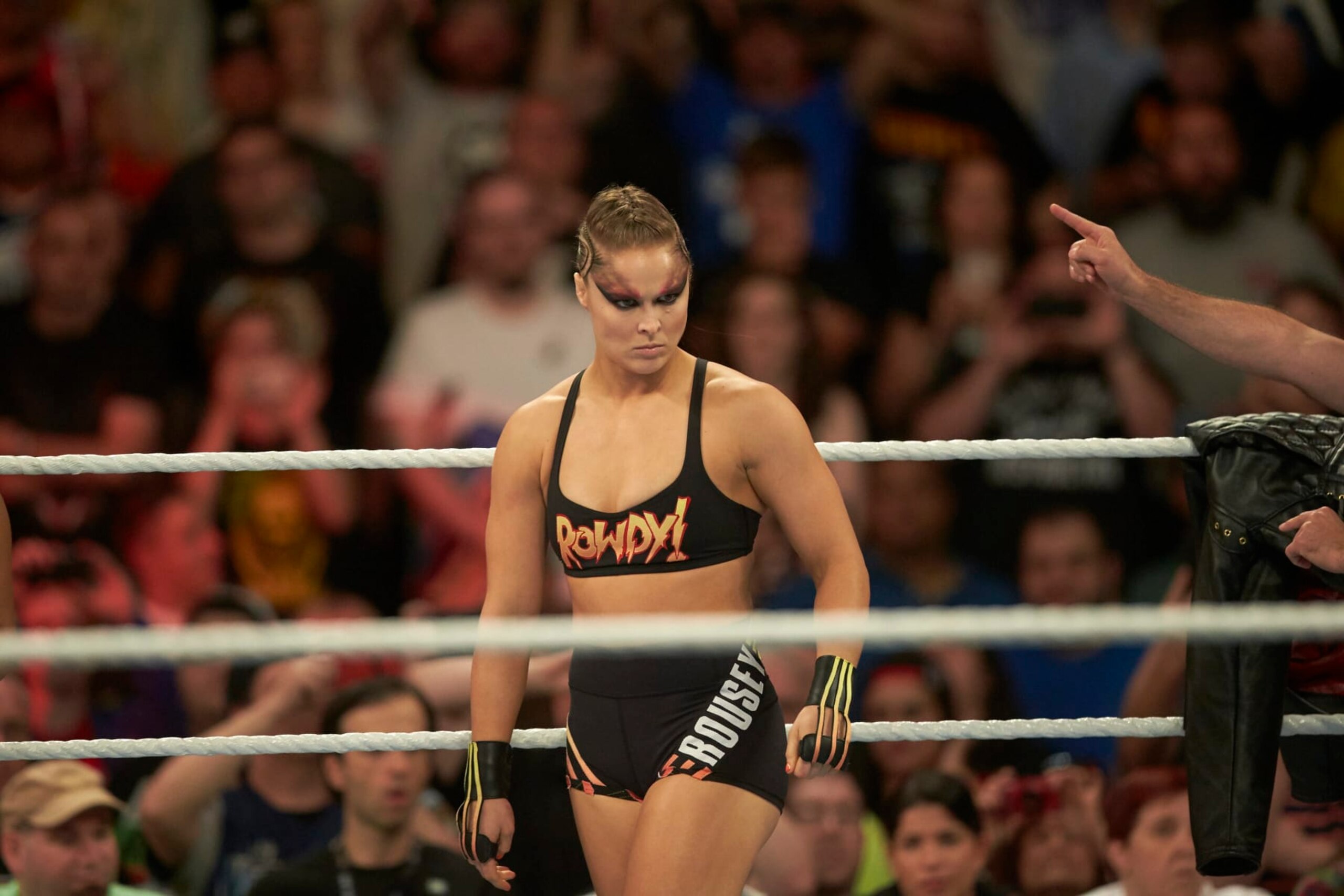 Professional Wrestling: WWE SummerSlam: Ronda Rousey in action during Raw Women's Championship match vs Alexa Bliss at Barclays Center.
Brooklyn, NY 8/19/2018
CREDIT: Rob Tringali (Photo by Rob Tringali /Sports Illustrated via Getty Images)
(Set Number: X162079 TK1 )