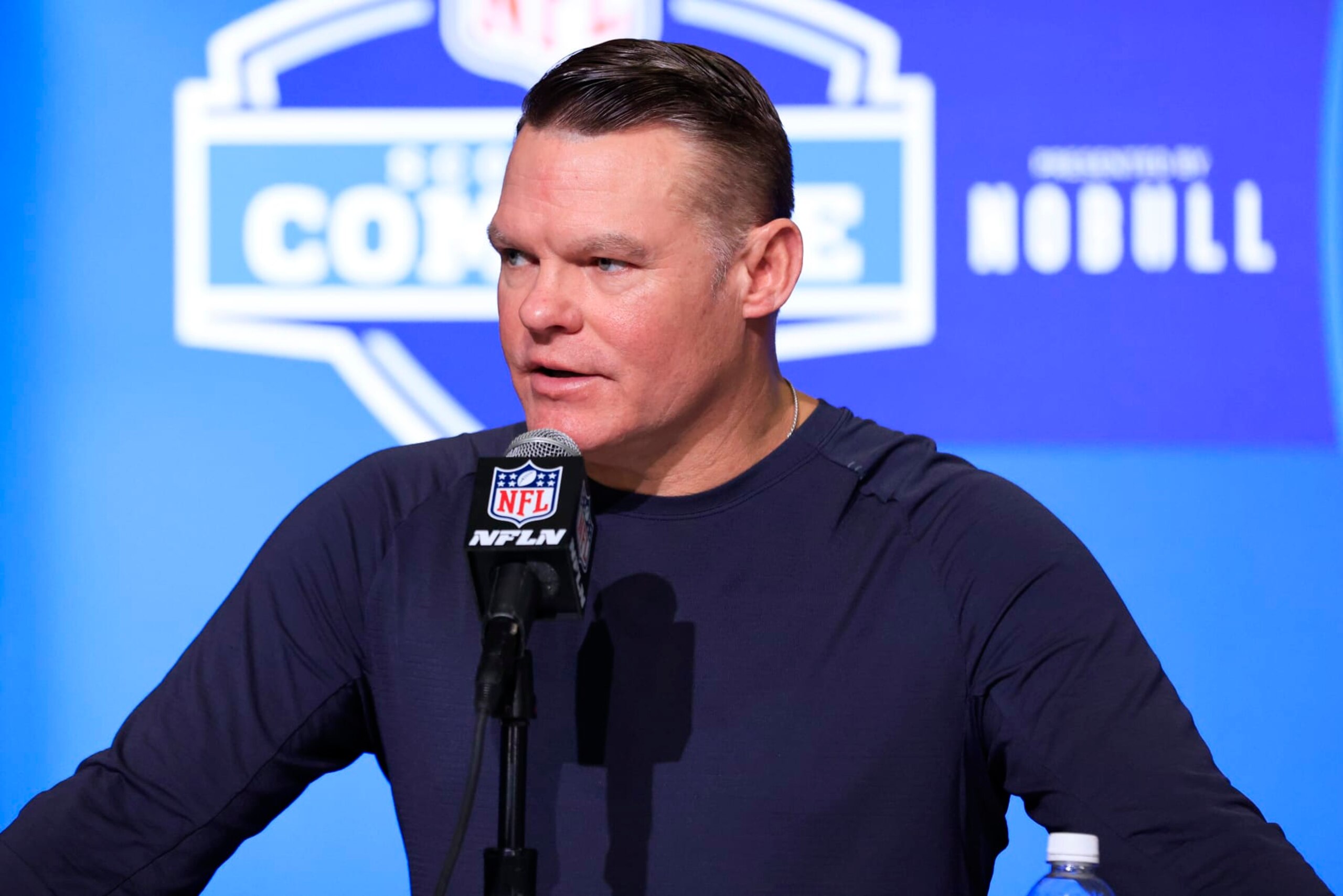 INDIANAPOLIS, INDIANA - MARCH 01: General manager Chris Ballard of the Indianapolis Colts speaks to the media during the NFL Combine at Lucas Oil Stadium on March 01, 2023 in Indianapolis, Indiana. (Photo by Justin Casterline/Getty Images)