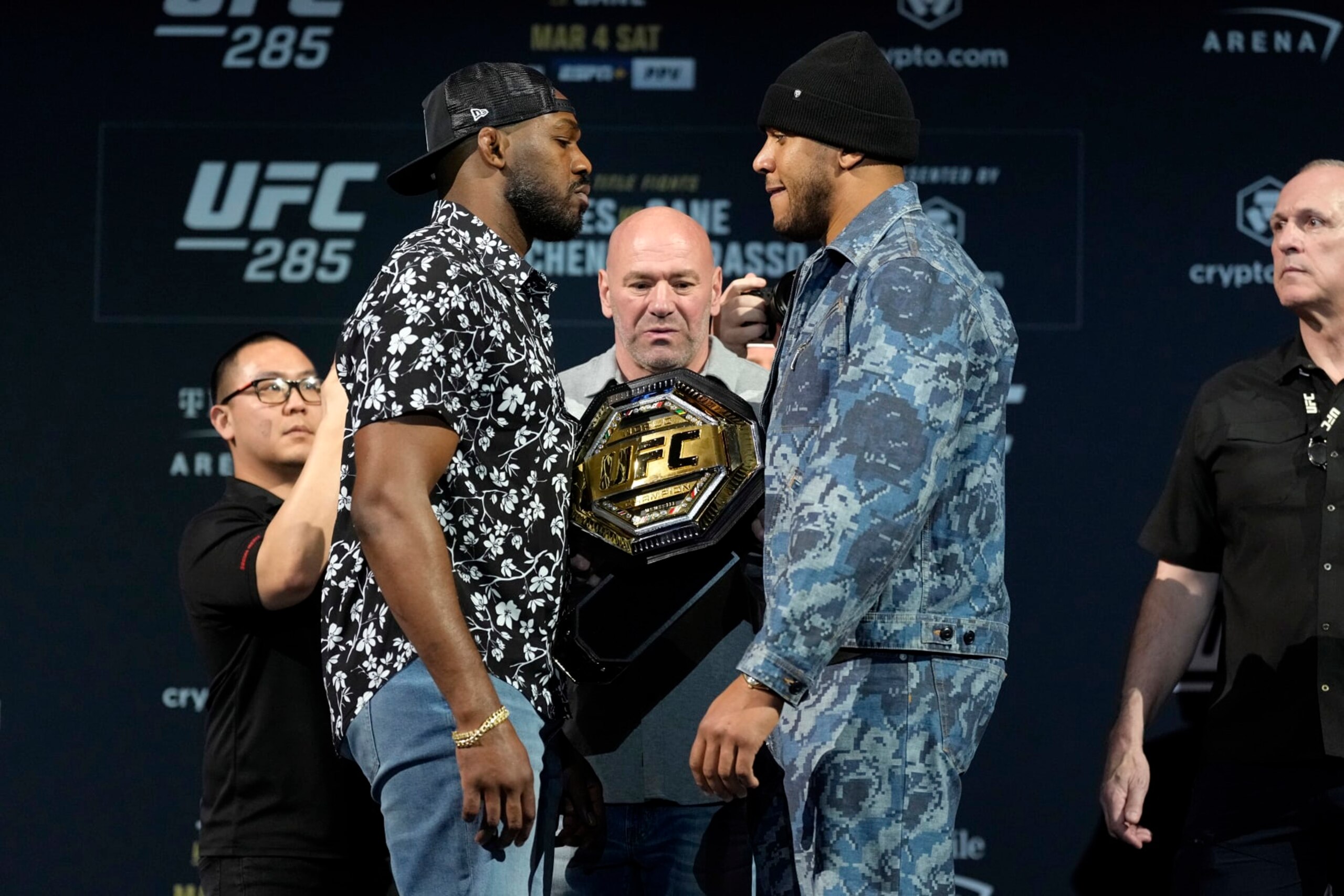 Jon Jones squares off against Ciryl Gane.