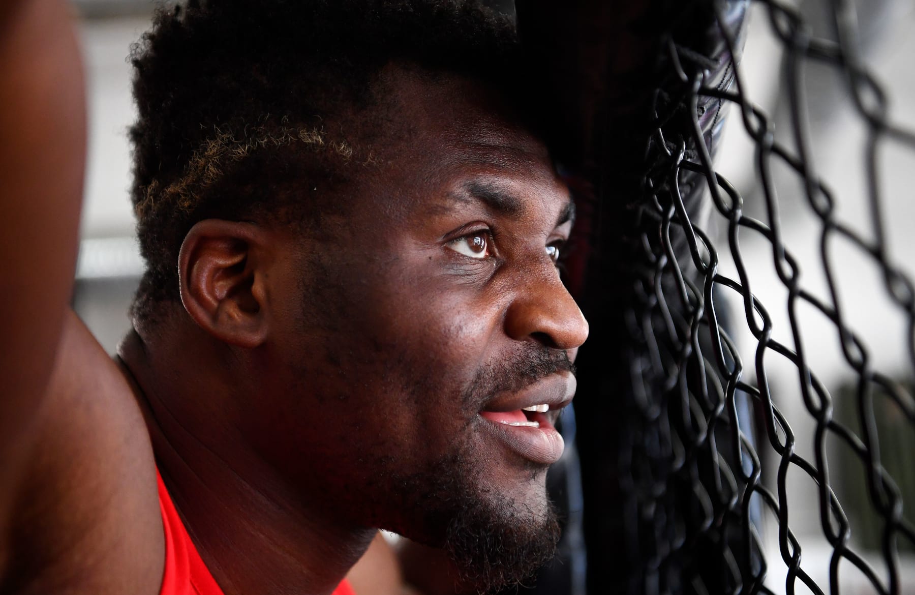 French-Cameroonian mixed martial artist Francis Ngannou attends a training session at the MMA Factory in Paris on April 21, 2017.
Born in Cameroon, Ngannou arrived in France in 2013 looking for a different life, but soon found himself homeless. From the streets of Paris to a chance encounter at an MMA gym, he now holds a contract with the Ultimate Fighting Championship (UFC) and has his eyes set on the world number one belt. / AFP PHOTO / FRANCK FIFE        (Photo credit should read FRANCK FIFE/AFP via Getty Images)