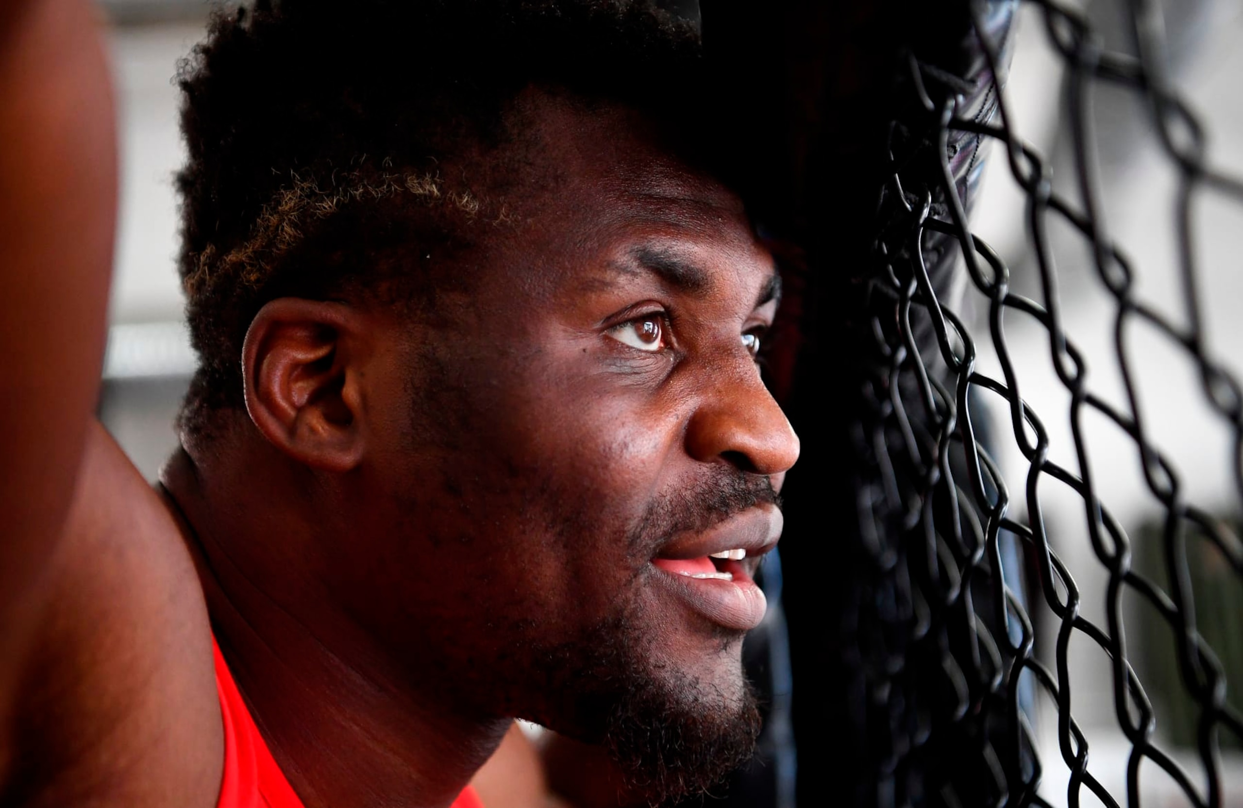 French-Cameroonian mixed martial artist Francis Ngannou attends a training session at the MMA Factory in Paris on April 21, 2017.
Born in Cameroon, Ngannou arrived in France in 2013 looking for a different life, but soon found himself homeless. From the streets of Paris to a chance encounter at an MMA gym, he now holds a contract with the Ultimate Fighting Championship (UFC) and has his eyes set on the world number one belt. / AFP PHOTO / FRANCK FIFE        (Photo credit should read FRANCK FIFE/AFP via Getty Images)