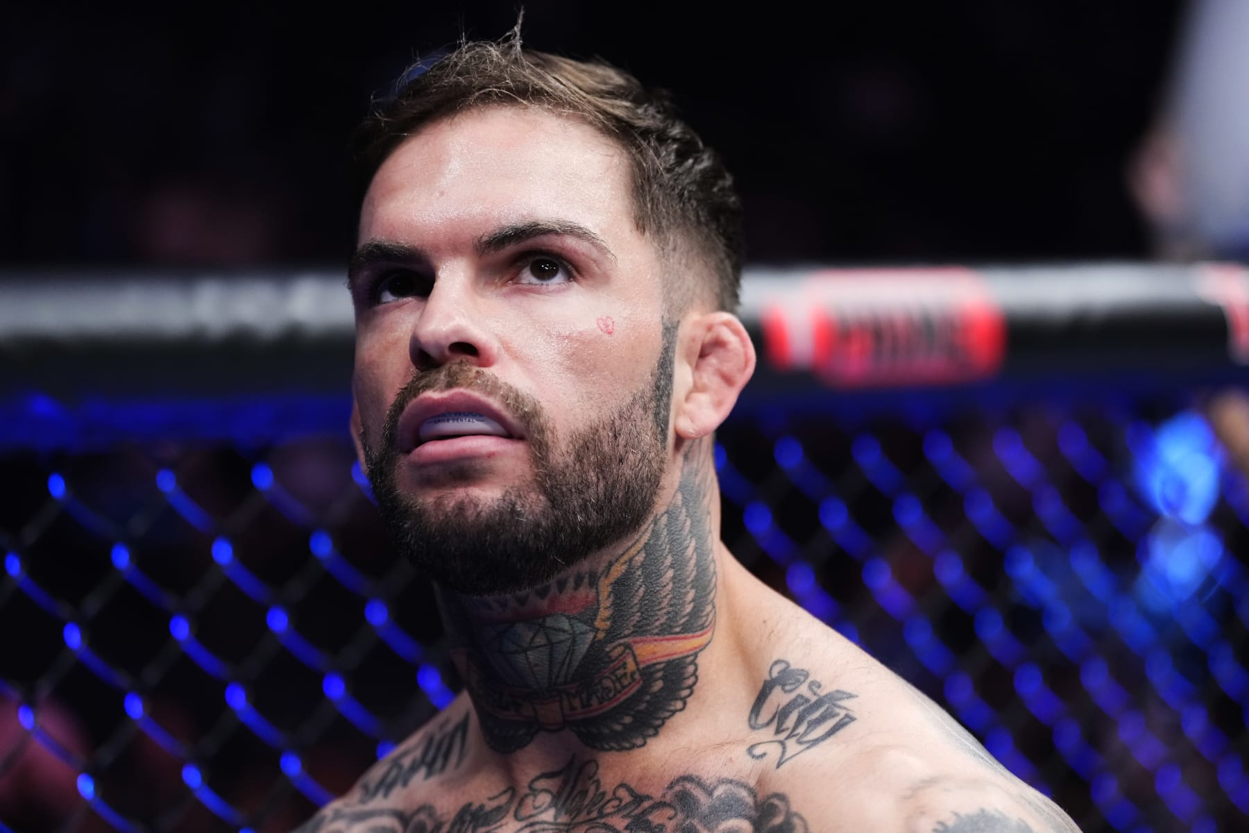 LAS VEGAS, NEVADA - MARCH 04: Cody Garbrandt enters the Octagon in a bantamweight fight during the UFC 285 event at T-Mobile Arena on March 04, 2023 in Las Vegas, Nevada. (Photo by Jeff Bottari/Zuffa LLC via Getty Images)